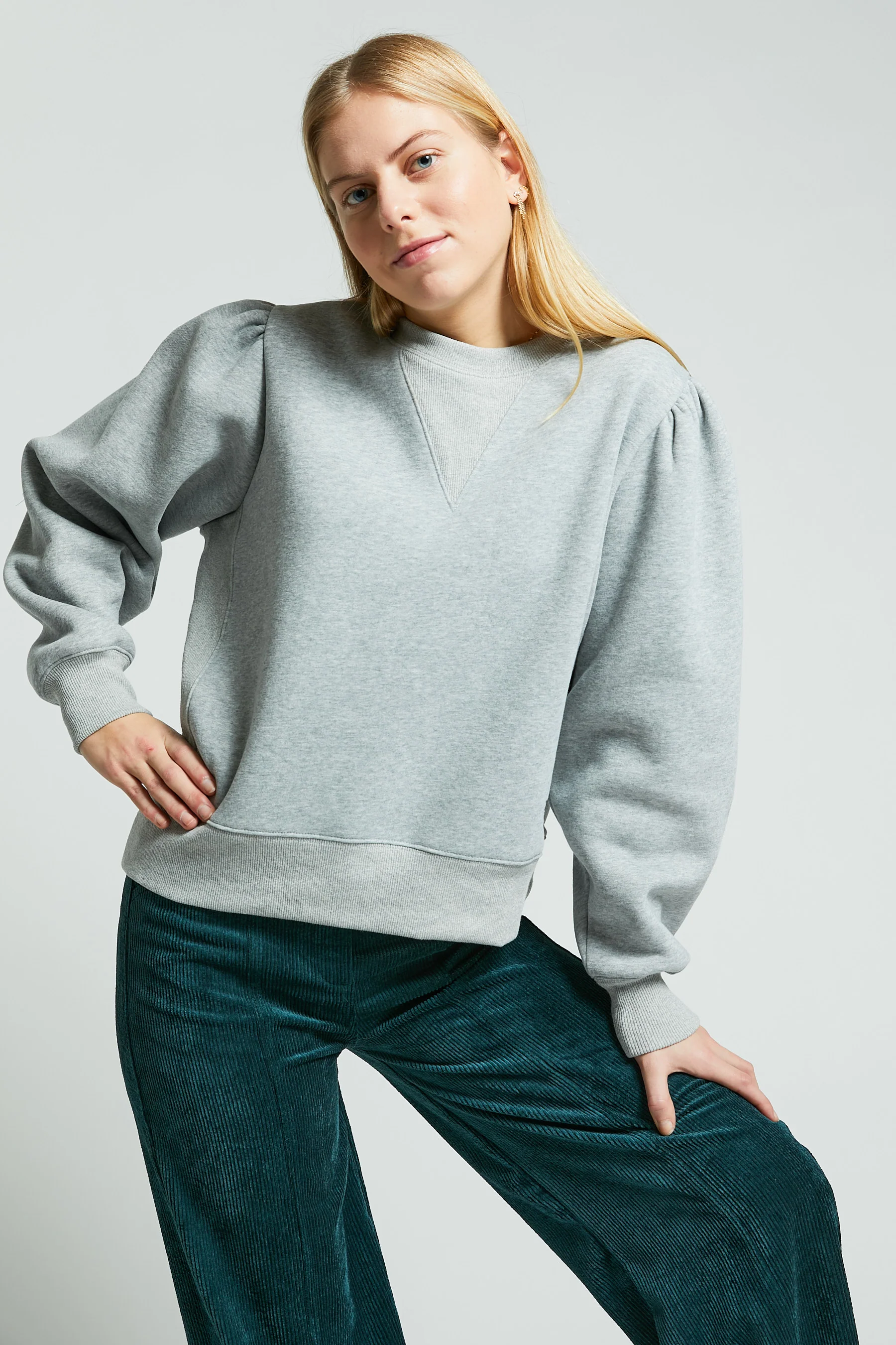Indee Grey Round Neck Sweatshirt - Image 2