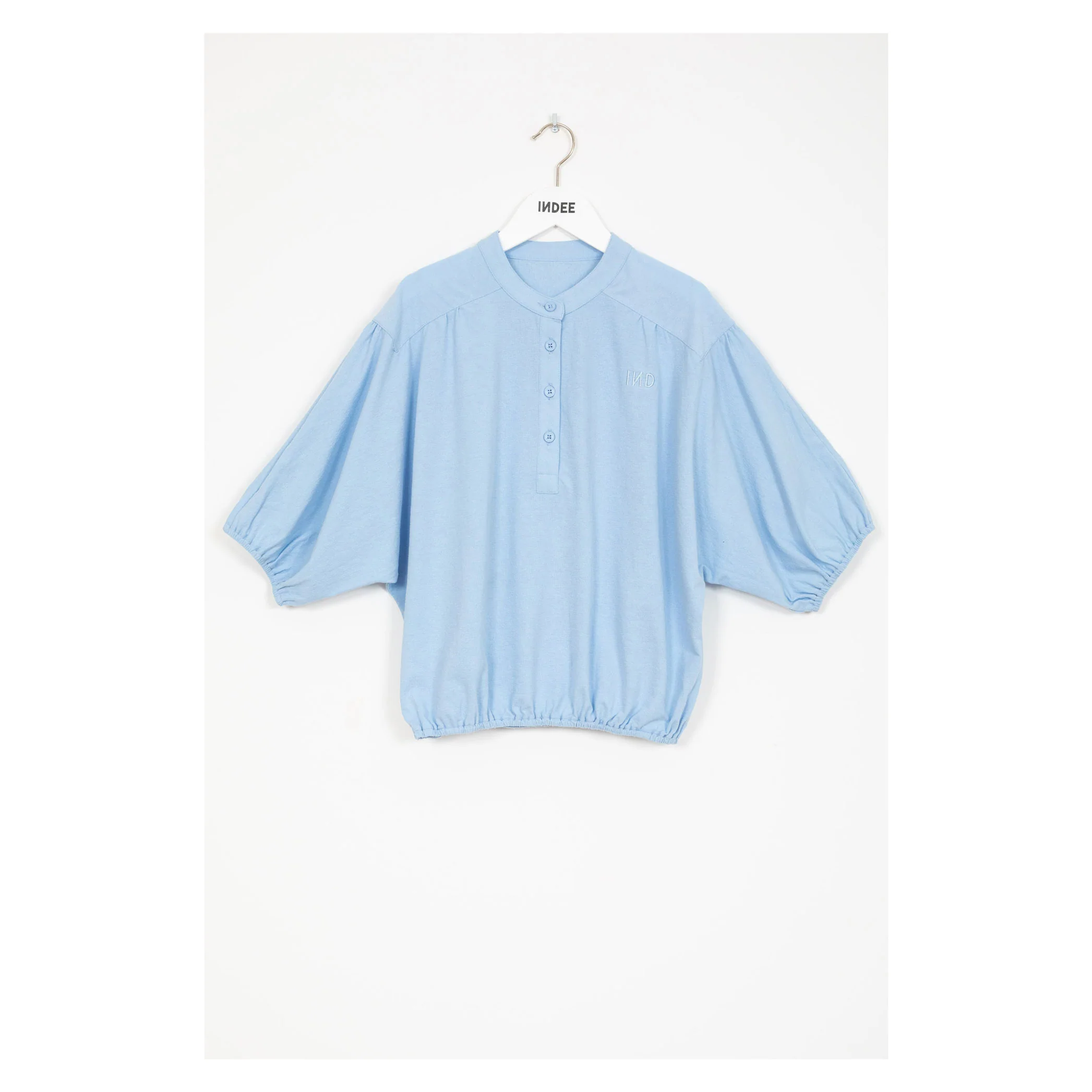 Indee Ionic Blue Tunisian Collar T-Shirt