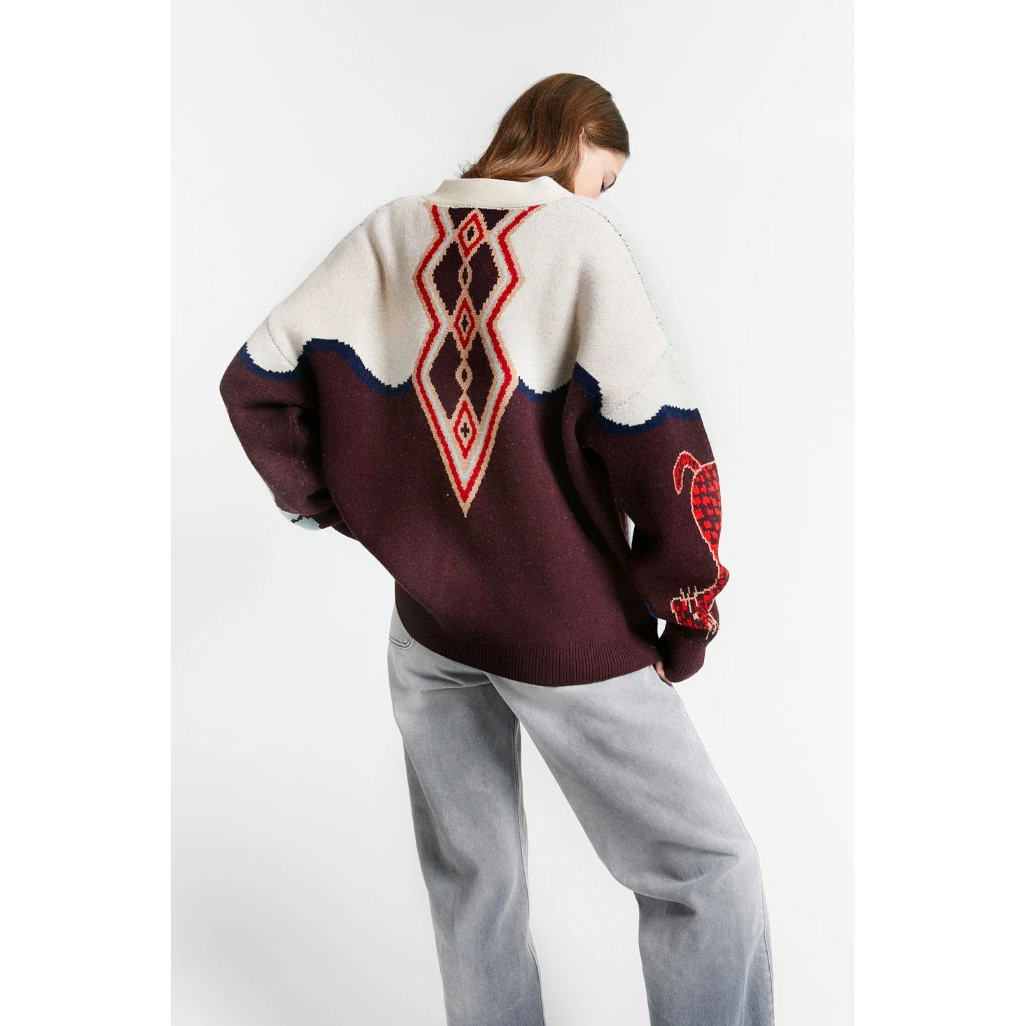 Indee Merlot Timberlake Cardigan - Image 4