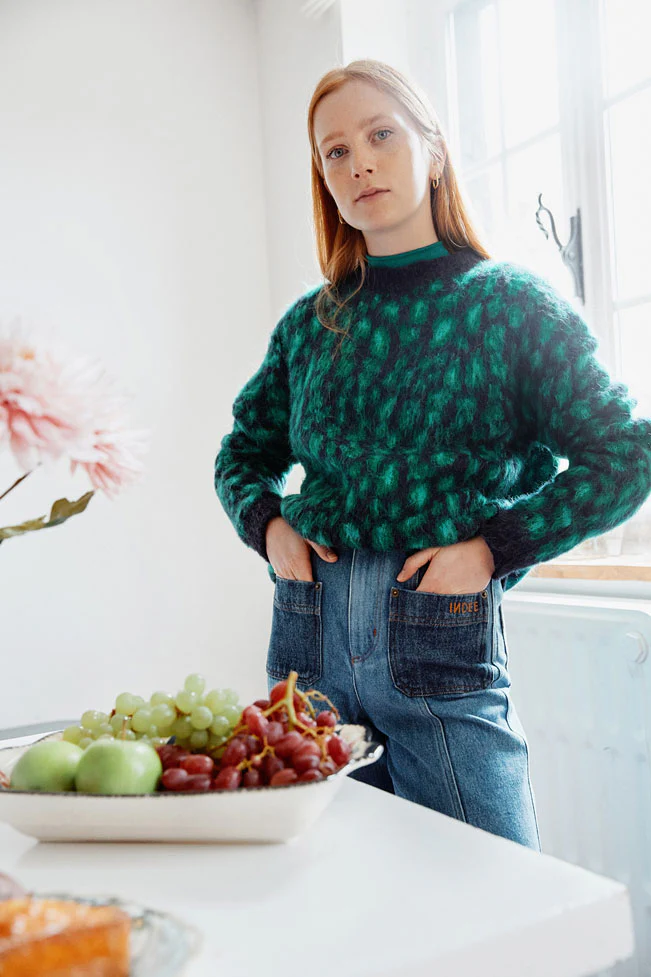 Indee Navy Leapard Printed Sweater - Image 2