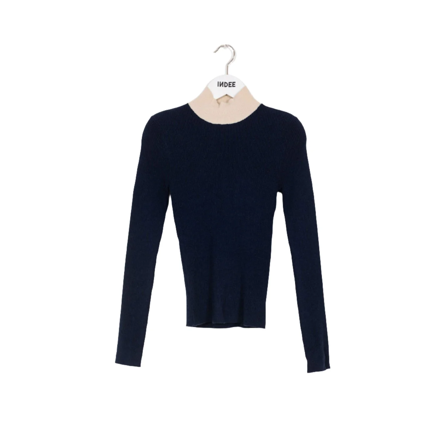 Indee Navy Ribbed Knitted Turtleneck