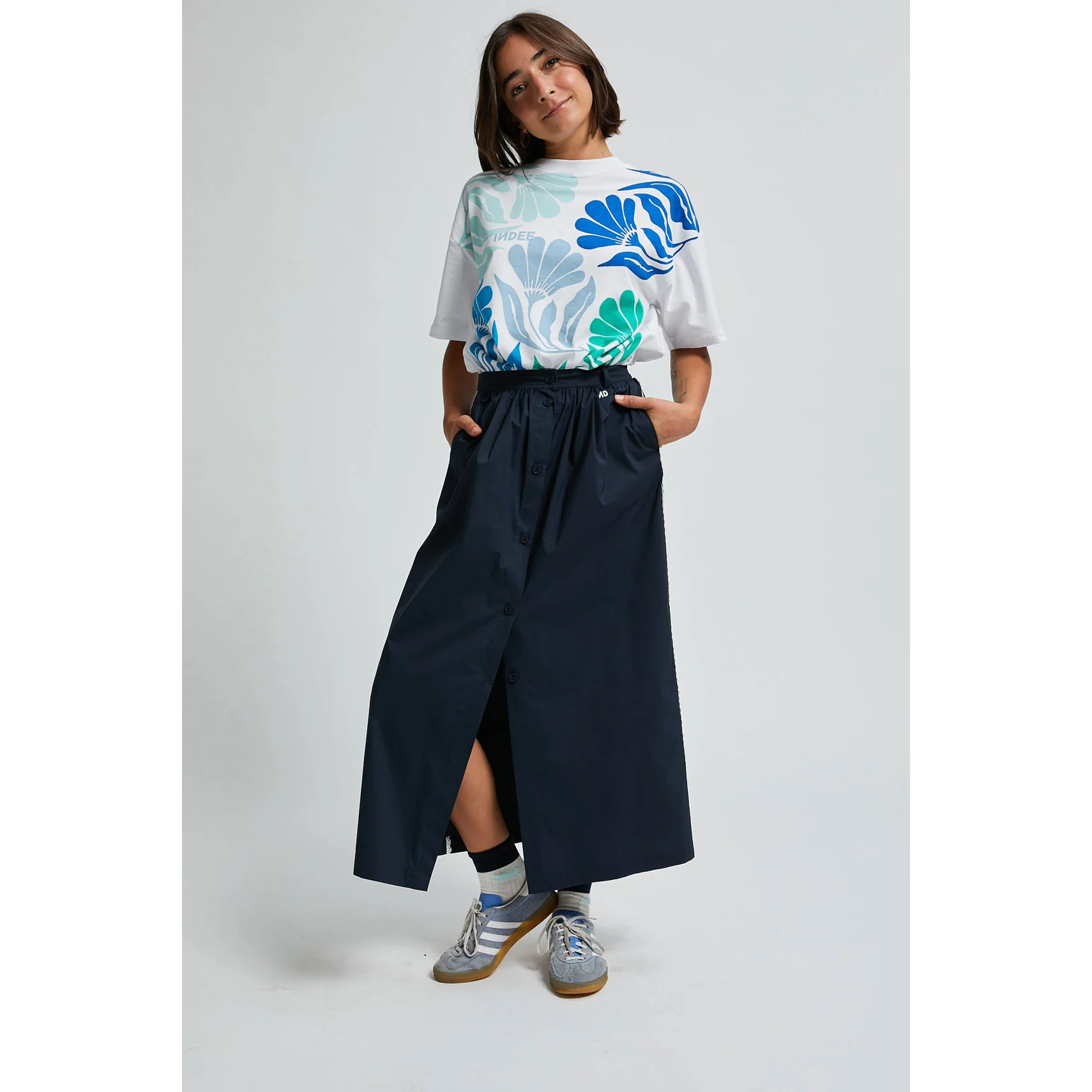 Indee Navy Valduchesse Skirt - Image 3