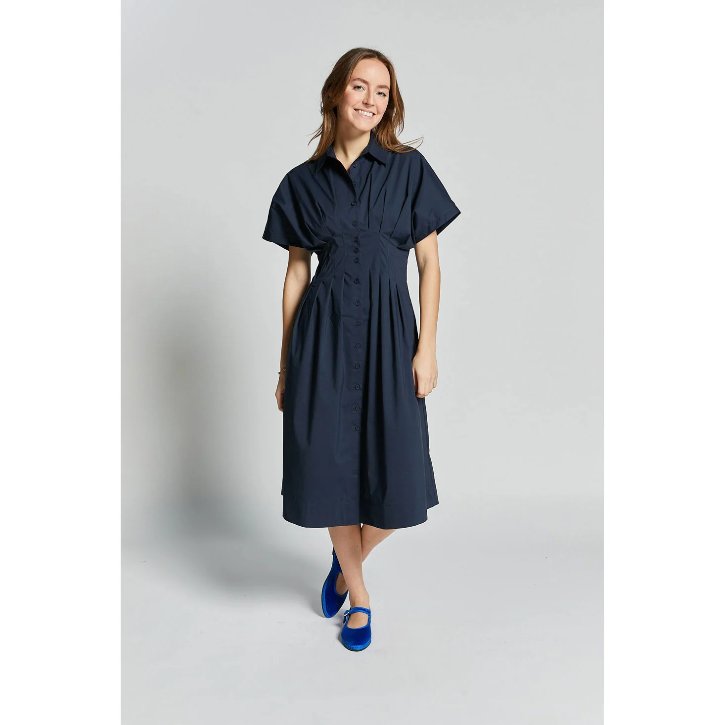 Indee Navy Verneuil Long Shirt Dress - Image 2