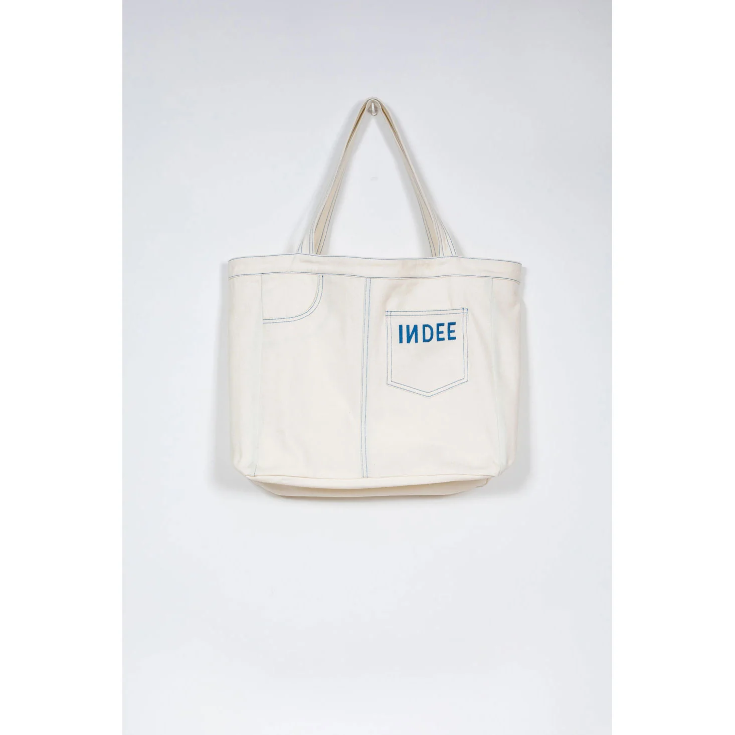 Indee Off White Multi Pocket Tote Bag