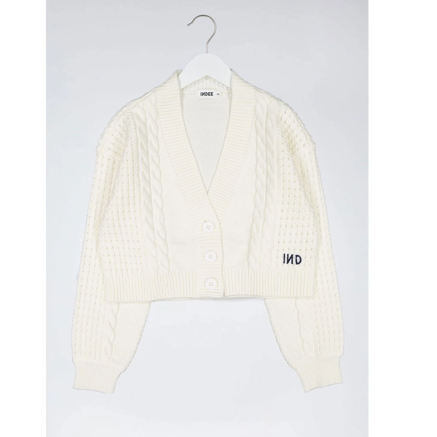 Indee Off White Short Cardigan