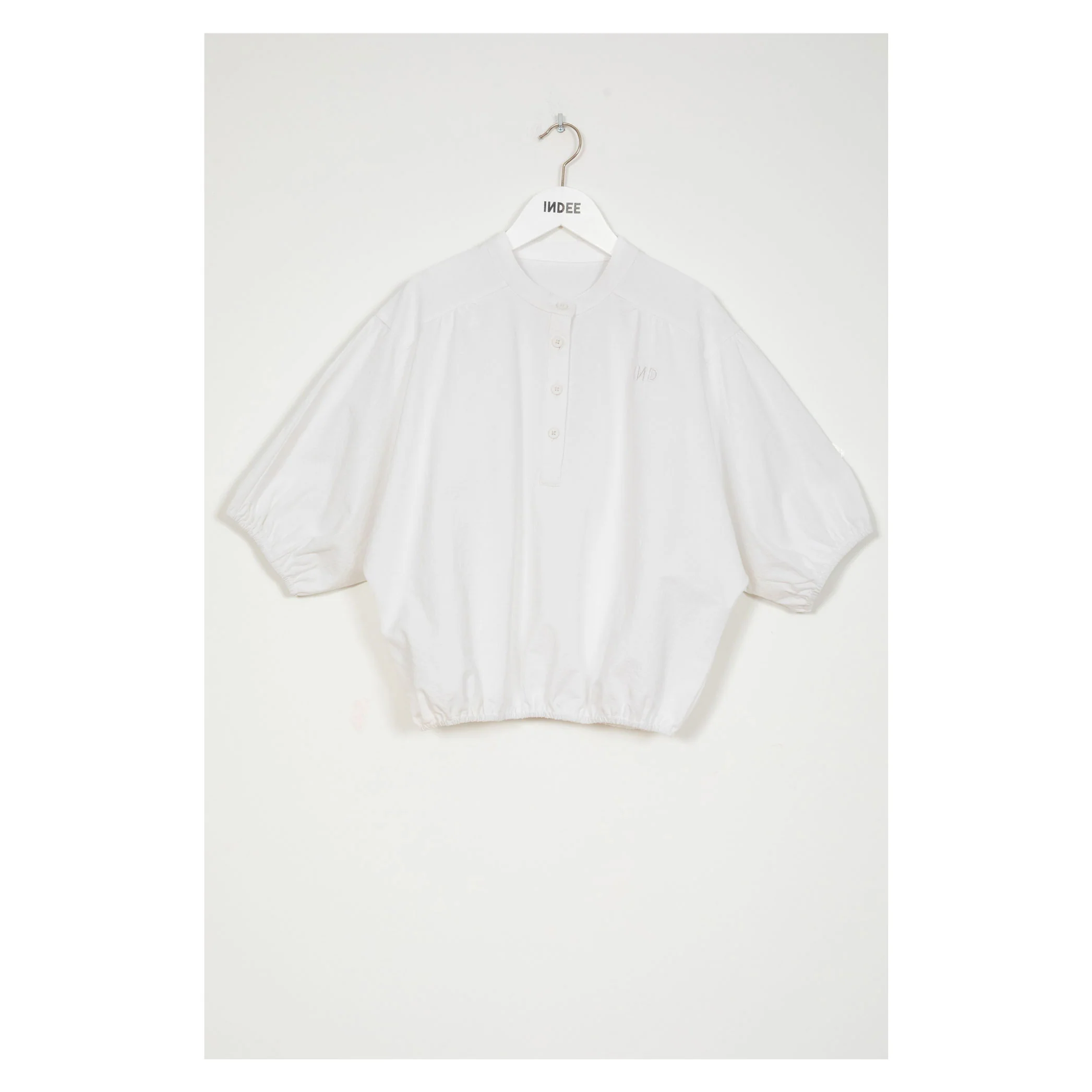Indee Off White Tunisian Collar T-Shirt