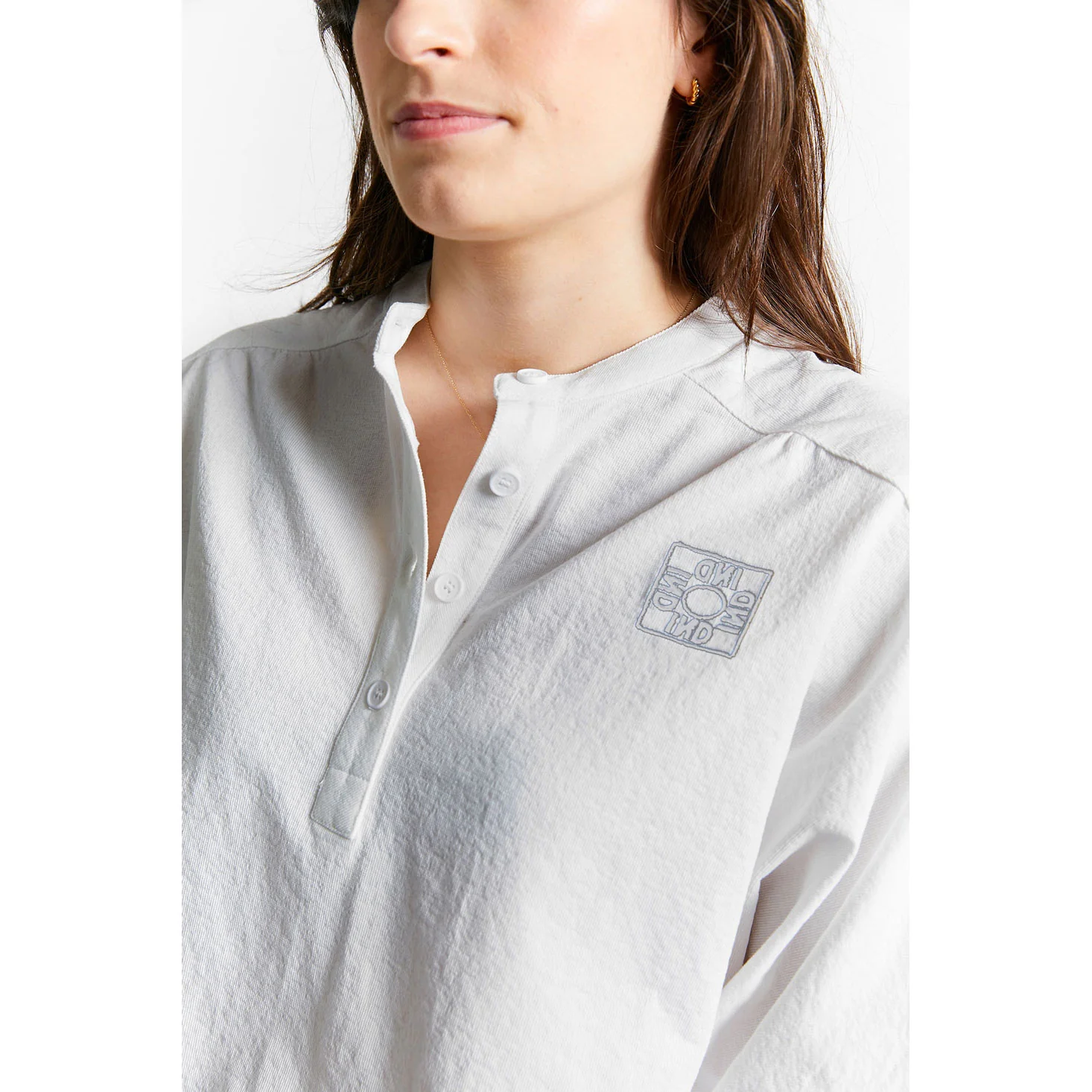 Indee Off White Tunisian Collar T-Shirt - Image 3