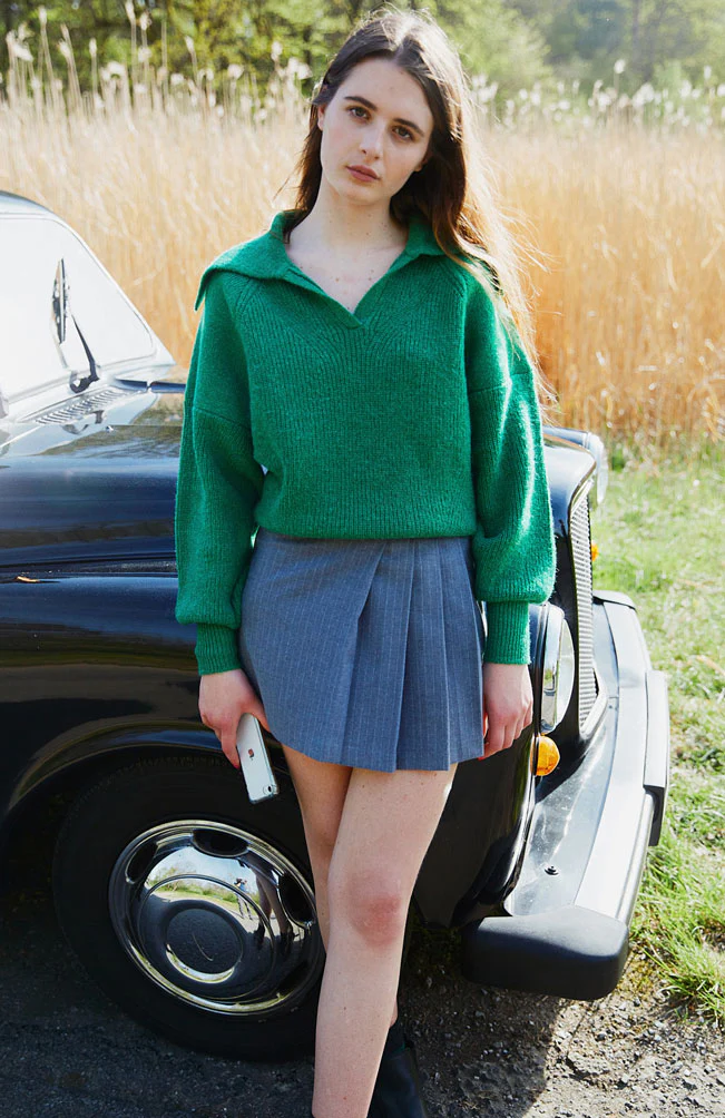 Indee Prairy Green Polo Knit Sweater - Image 2