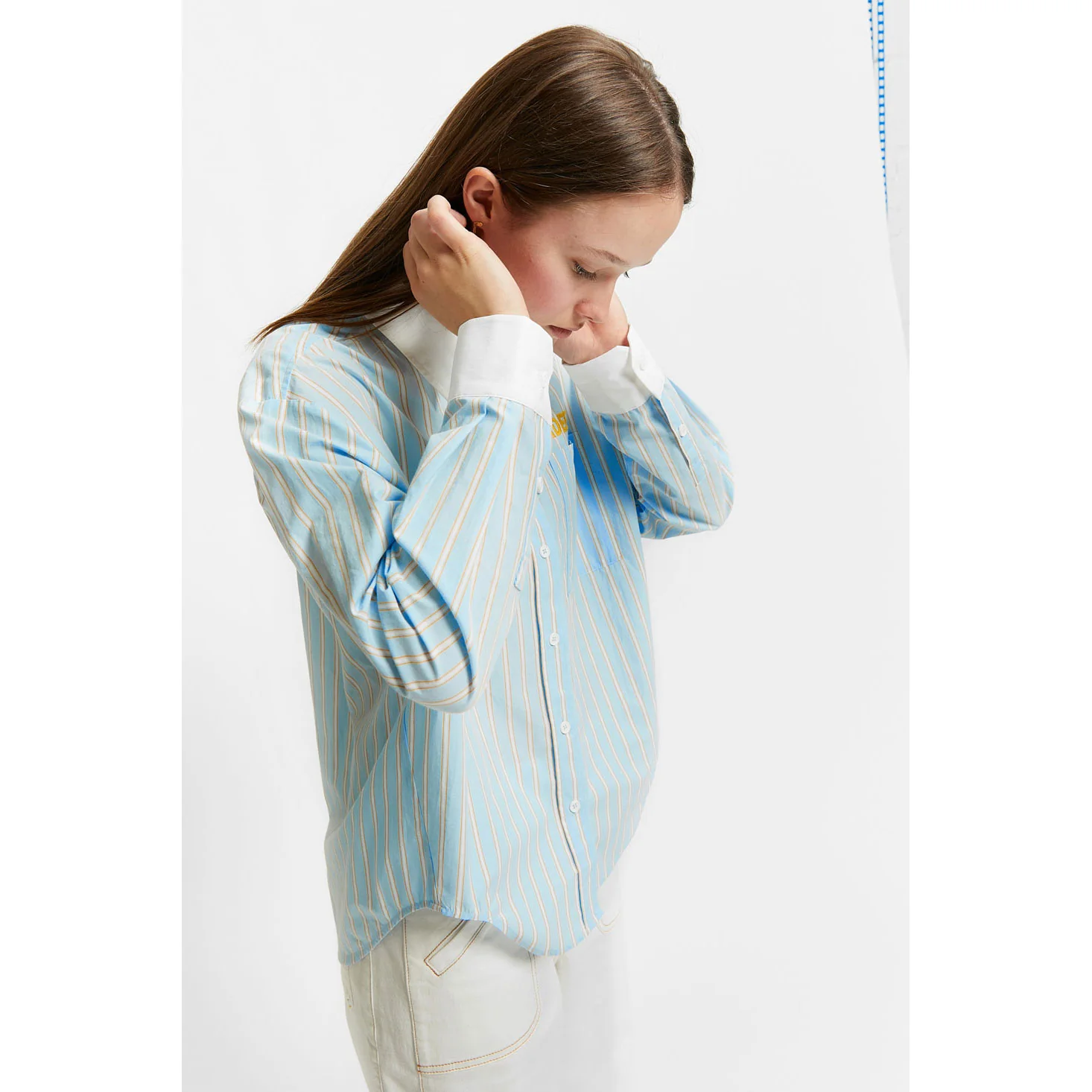 Indee Sky Blue Stripe Vizcaya Shirt - Image 3