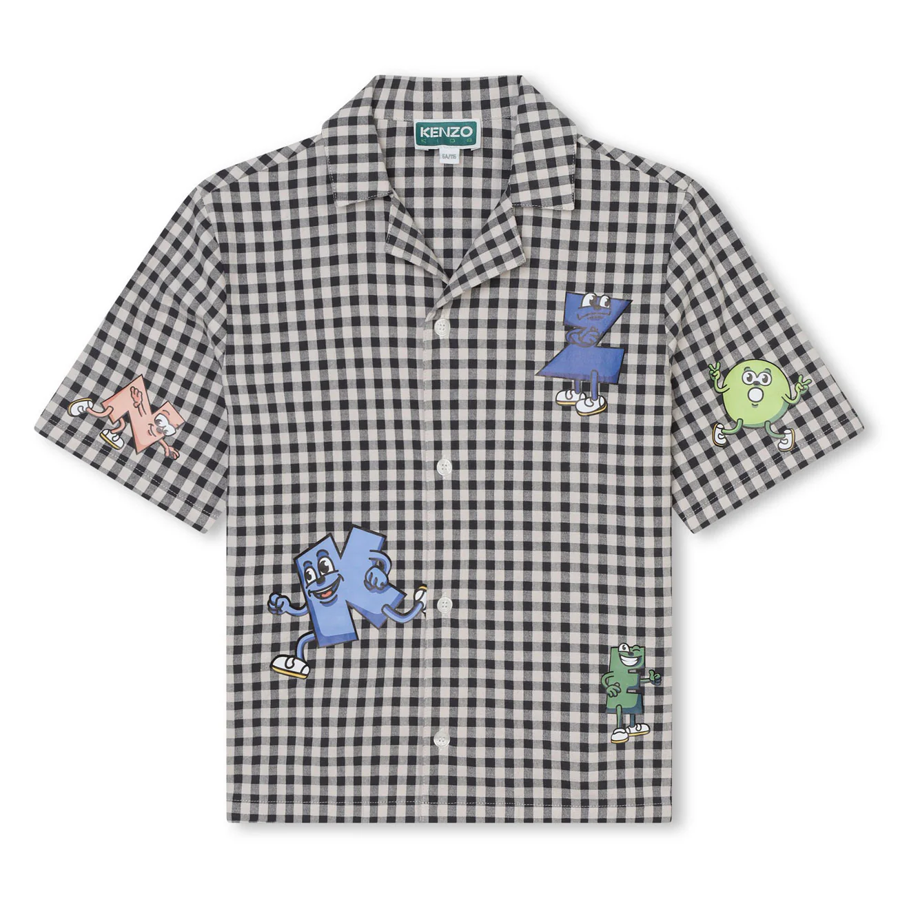 Kenzo Ecru/Grey Checkered Shirt
