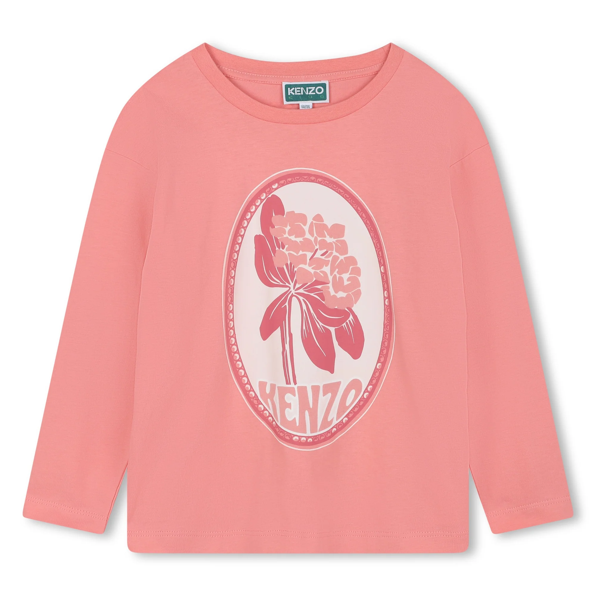 Kenzo Fushia Flower Detail Long Sleeve Tee