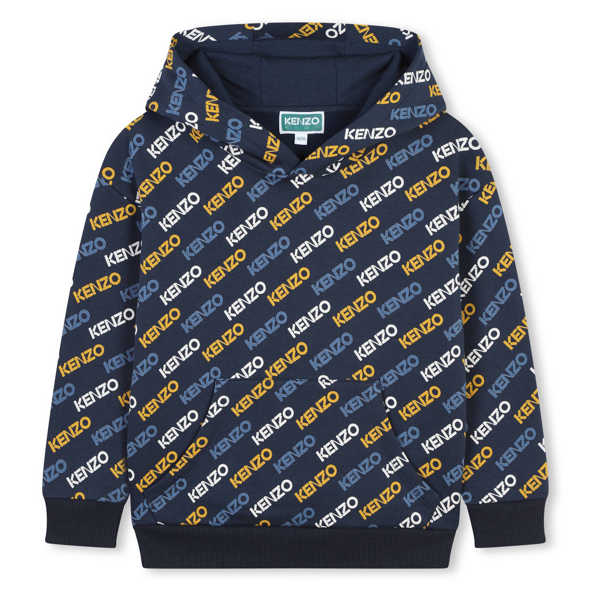 Kenzo Navy Logo Allover Hoodie