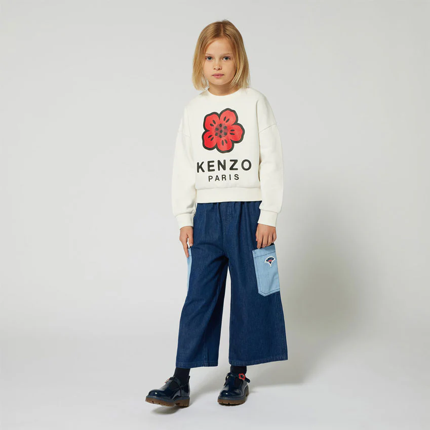 Kenzo Off White Flower Logo Sweatshirt - Image 2