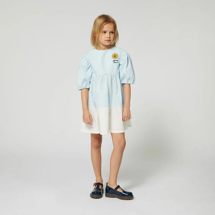Kenzo Pale Blue Bi Color Dress - Image 2