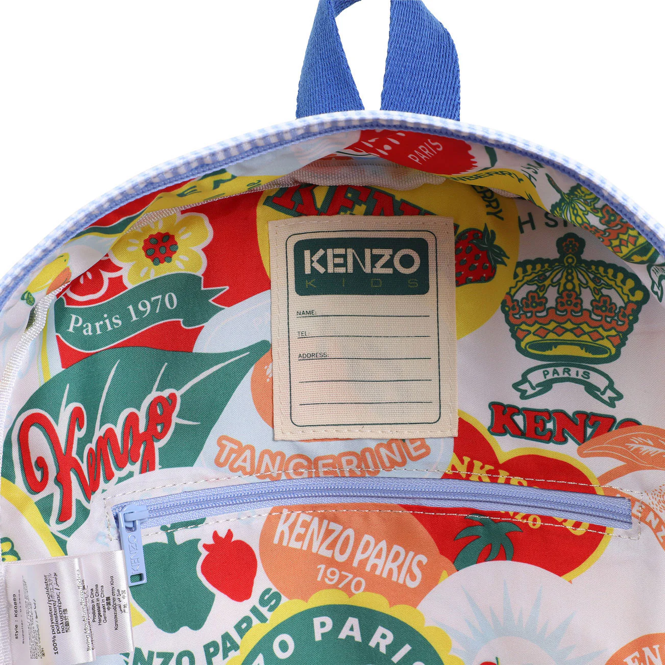 Kenzo Pale Blue Sun Logo Backpack - Image 4