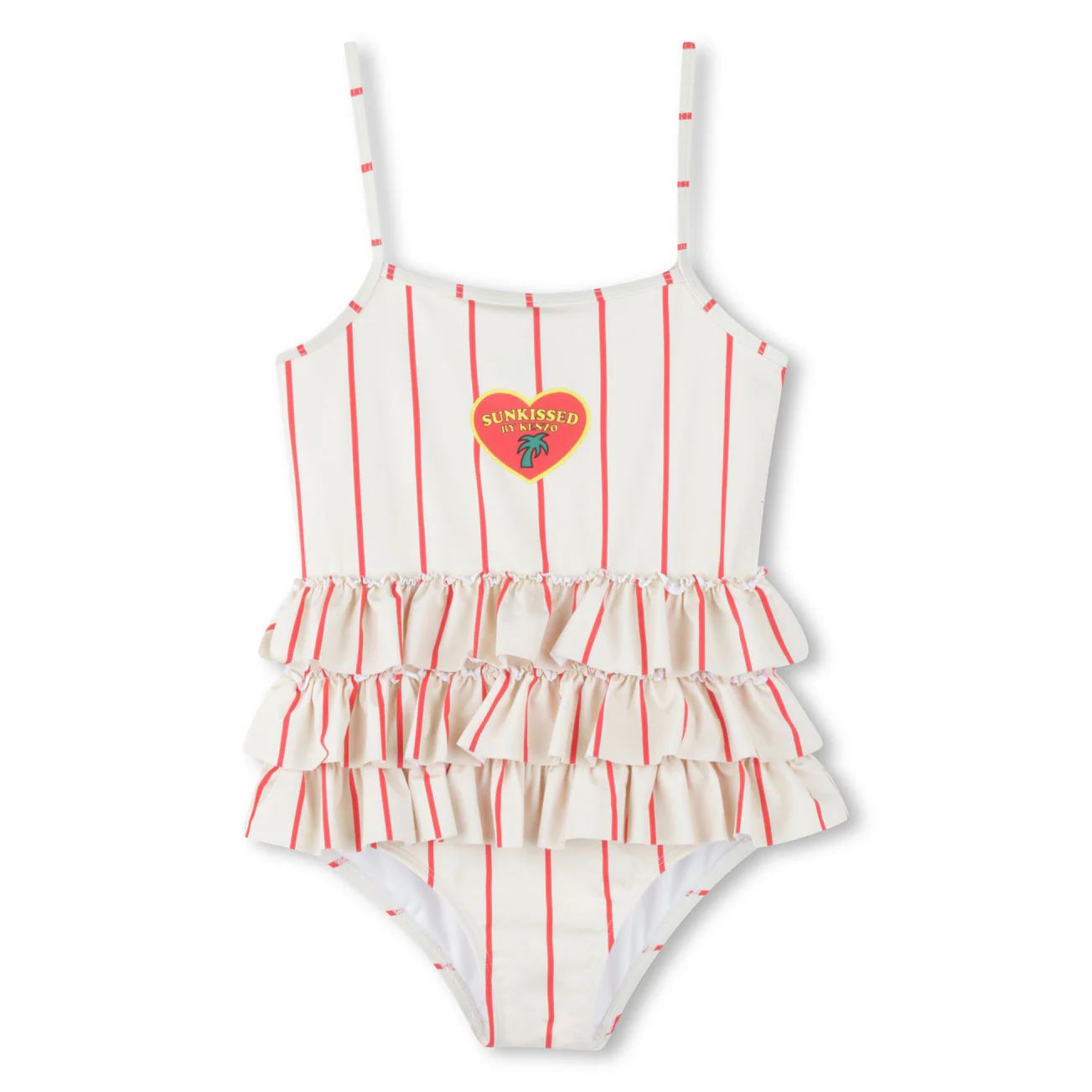 Kenzo Sand Striped Flounces Swimsuit