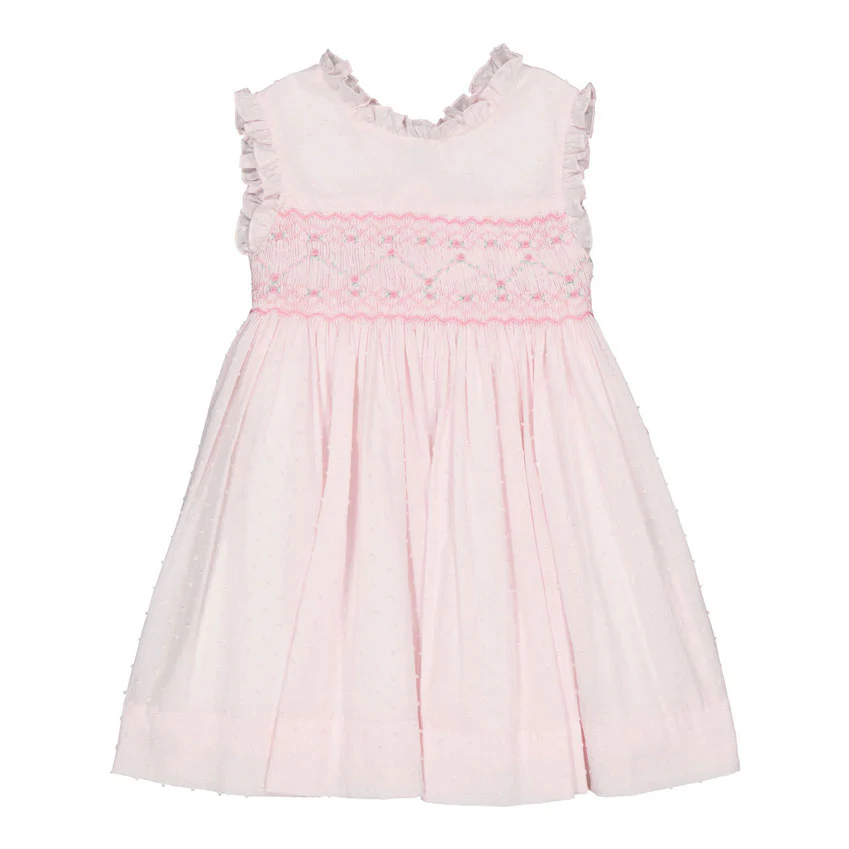 Kidiwi Baby Pink Plumetis Viola Dress