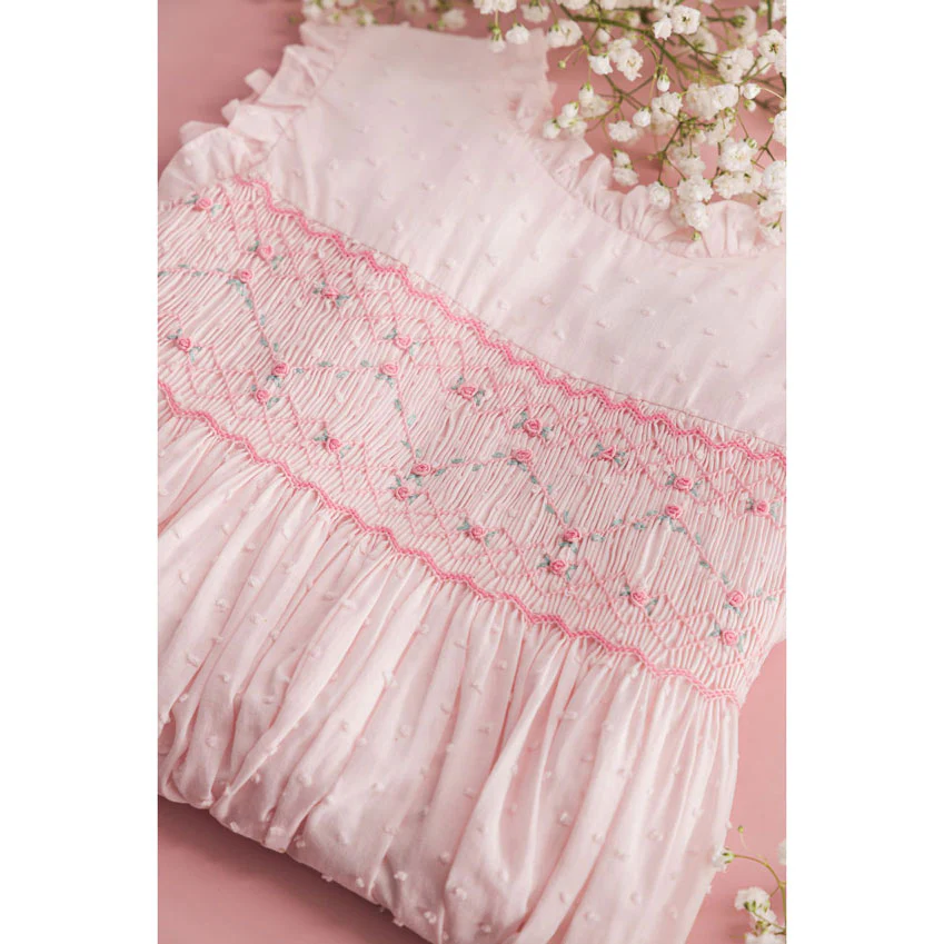 Kidiwi Baby Pink Plumetis Viola Dress - Image 3