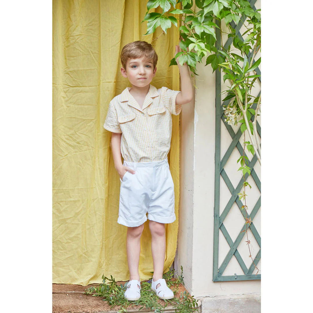 Kidiwi Blue/White Seersucker Stripes Adam Shorts - Image 2