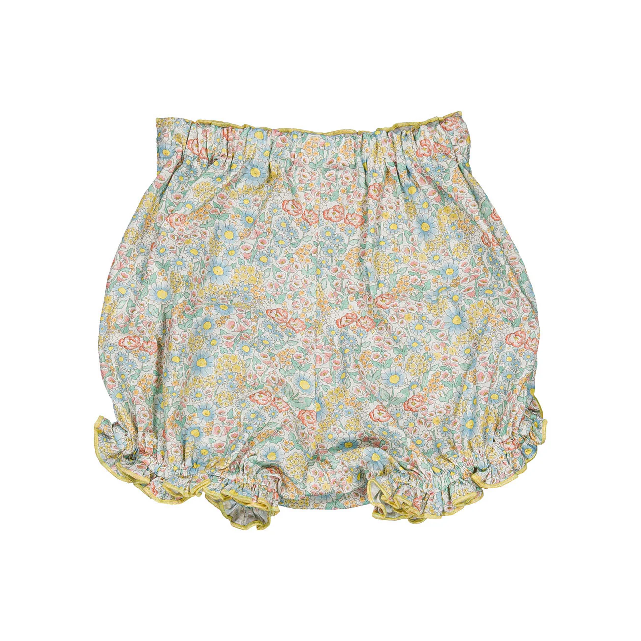 Kidiwi Coral Yellow Floral Myrtille Smocked Bloomer - Image 2