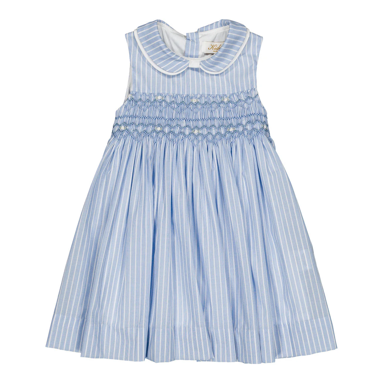 Kidiwi Cornflower Stripe Maud Smocked Dress