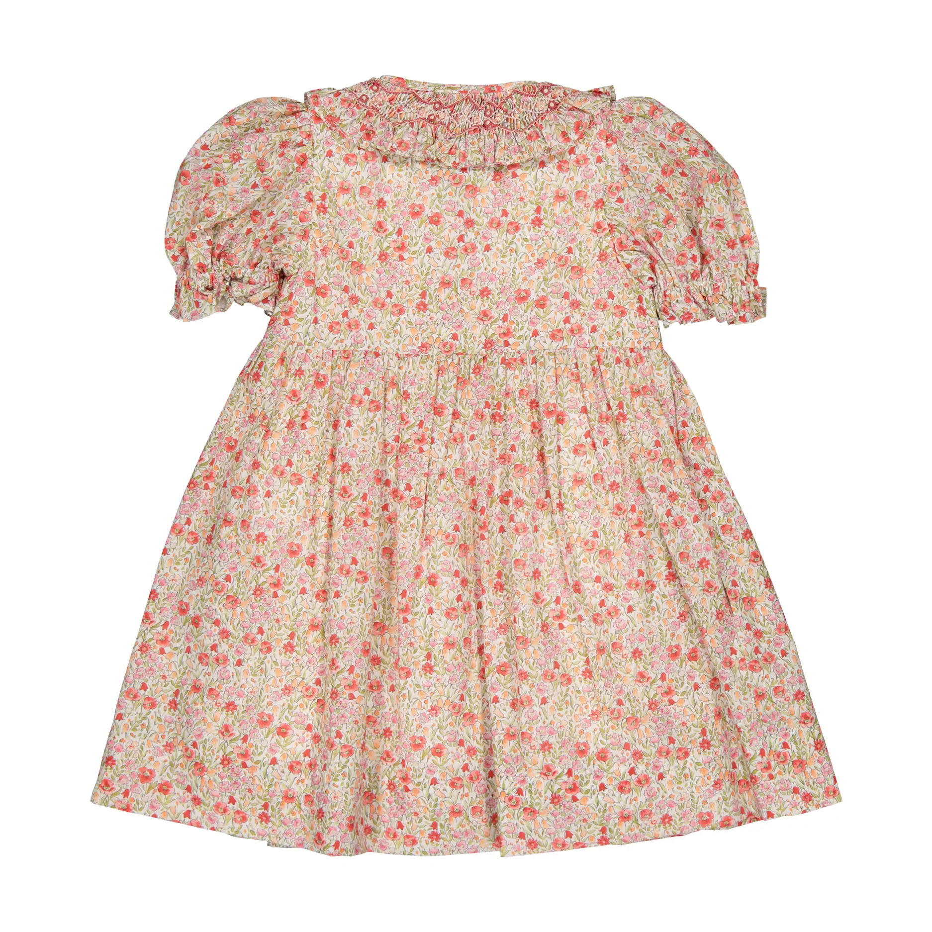Kidiwi Ditsy Red Print Adeline Smocked Dress - Image 3