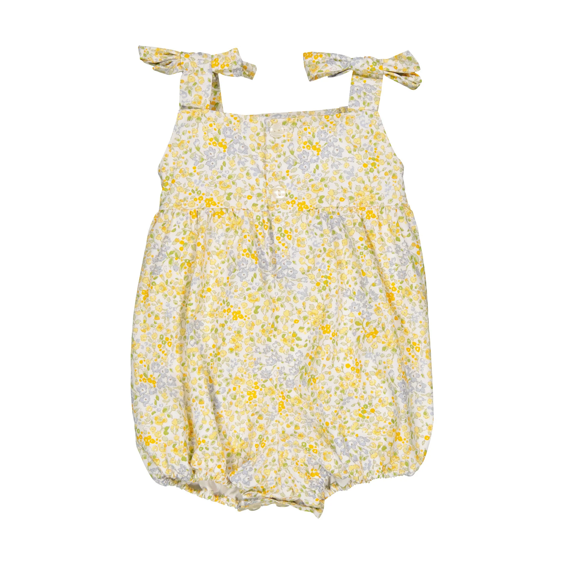 Kidiwi Ditsy Yellow/Blue Francine Smocked Romper - Image 2