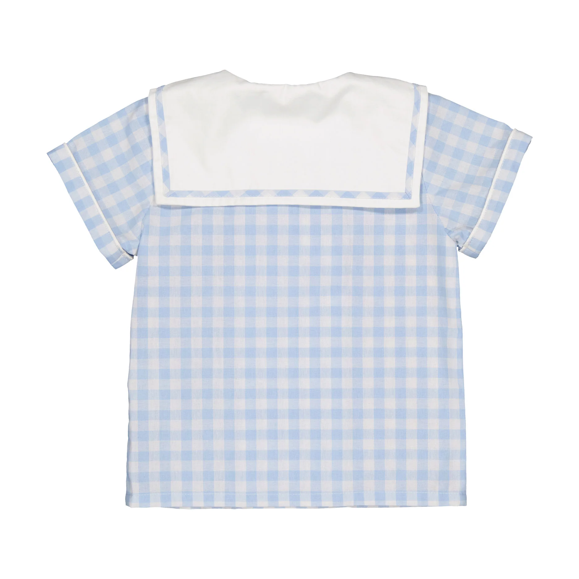 Kidiwi Light Blue Gingham Ambroise Shirt - Image 2