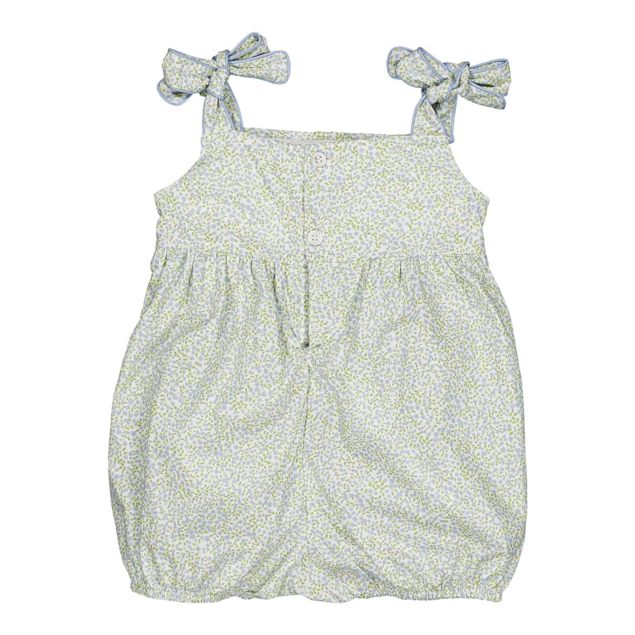Kidiwi Little Blue Print Francine Smocked Romper - Image 2