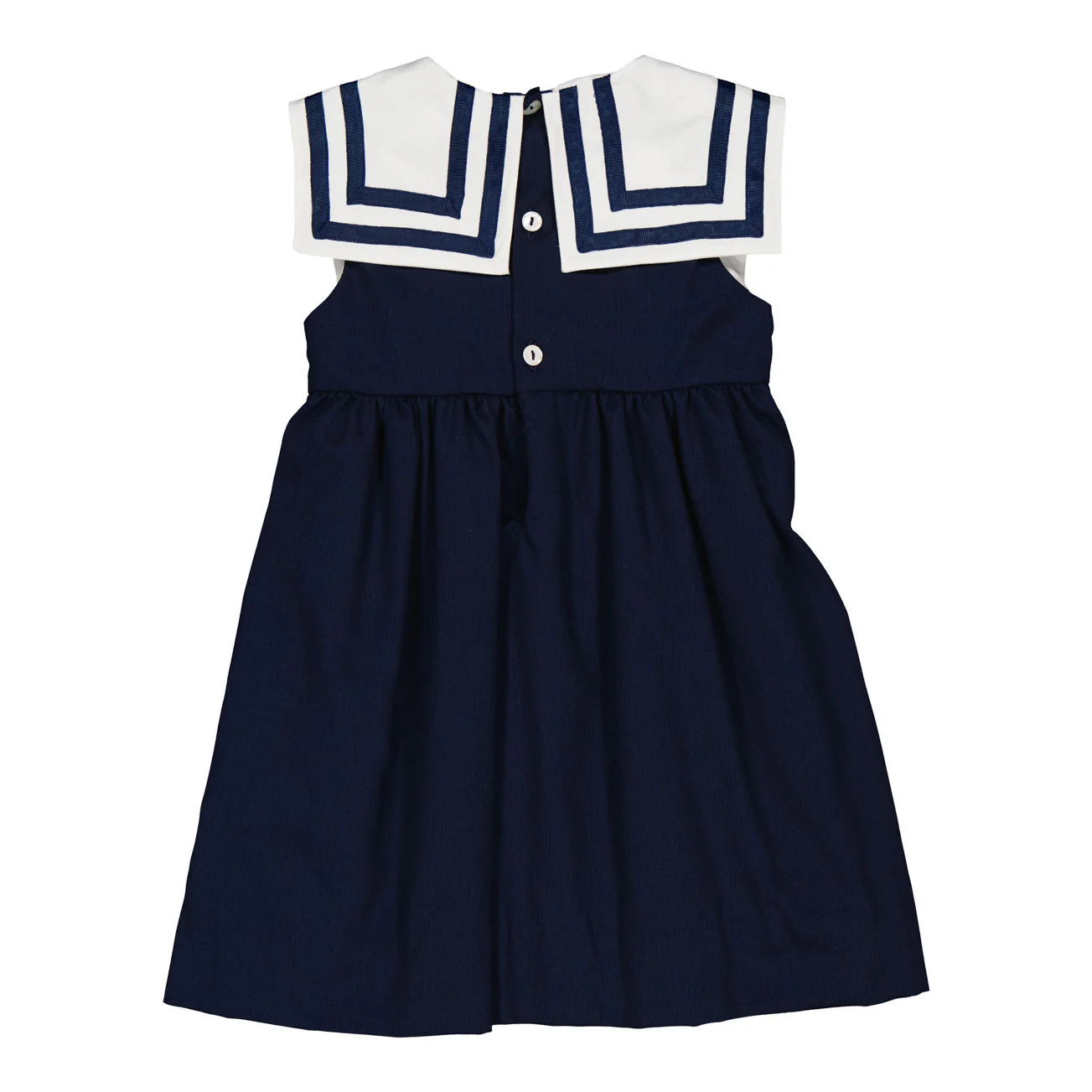 Kidiwi Navy Cotton Pique Constantina Sailor Dress - Image 2