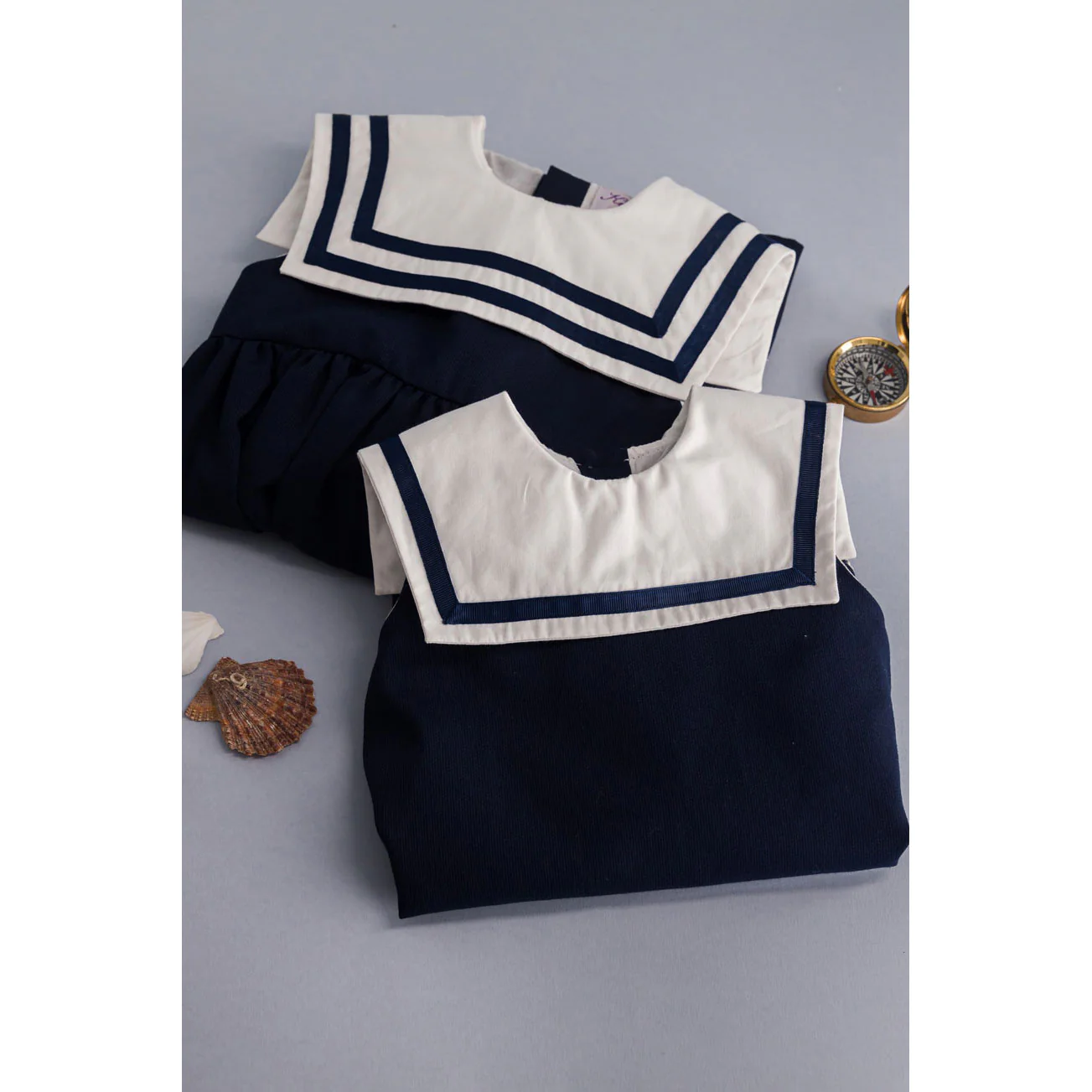 Kidiwi Navy Cotton Pique Constantina Sailor Dress - Image 3