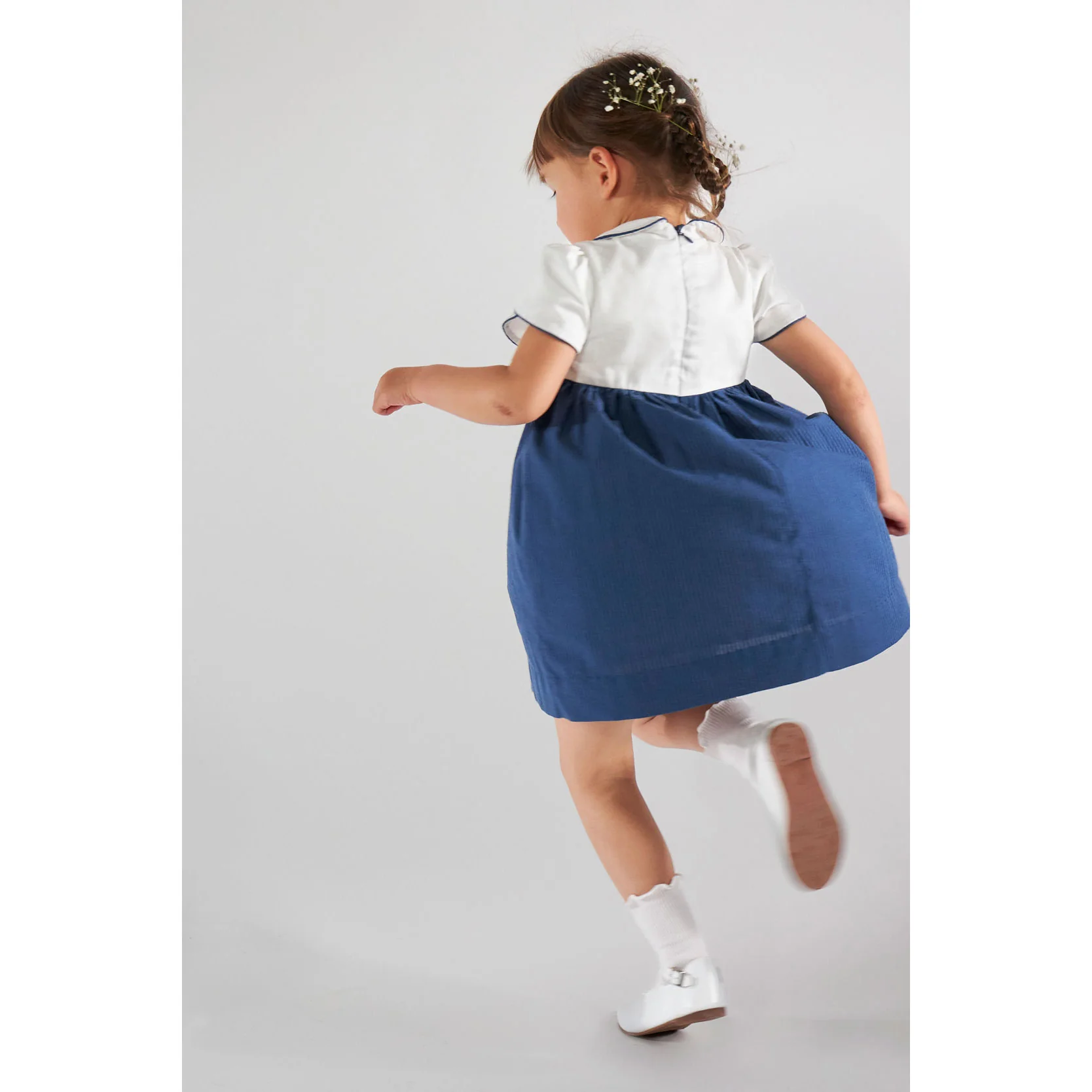 Kidiwi Navy Seersucker Celestine Dress - Image 4