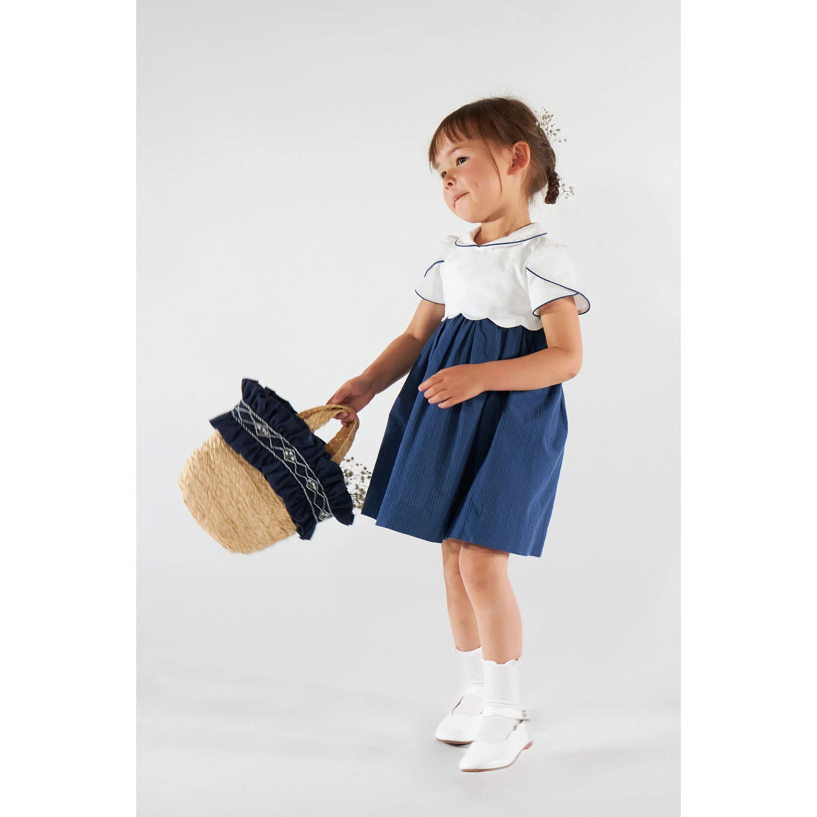 Kidiwi Navy Seersucker Celestine Dress - Image 5