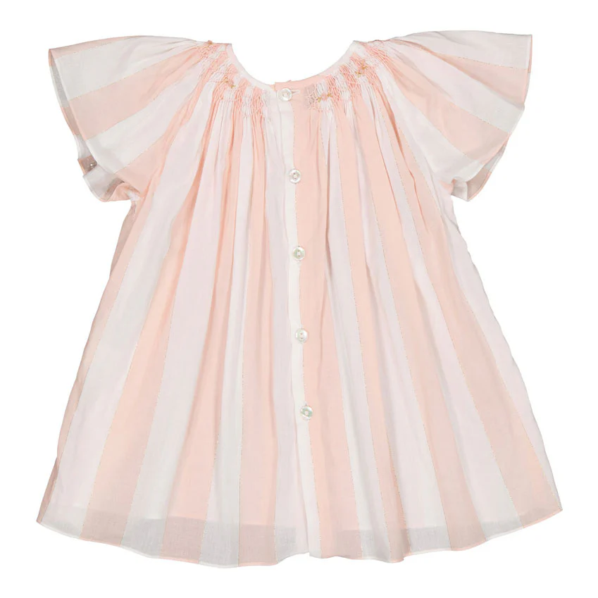 Kidiwi Nude Pink/ Lurex Stripes Bergenie Blouse - Image 2
