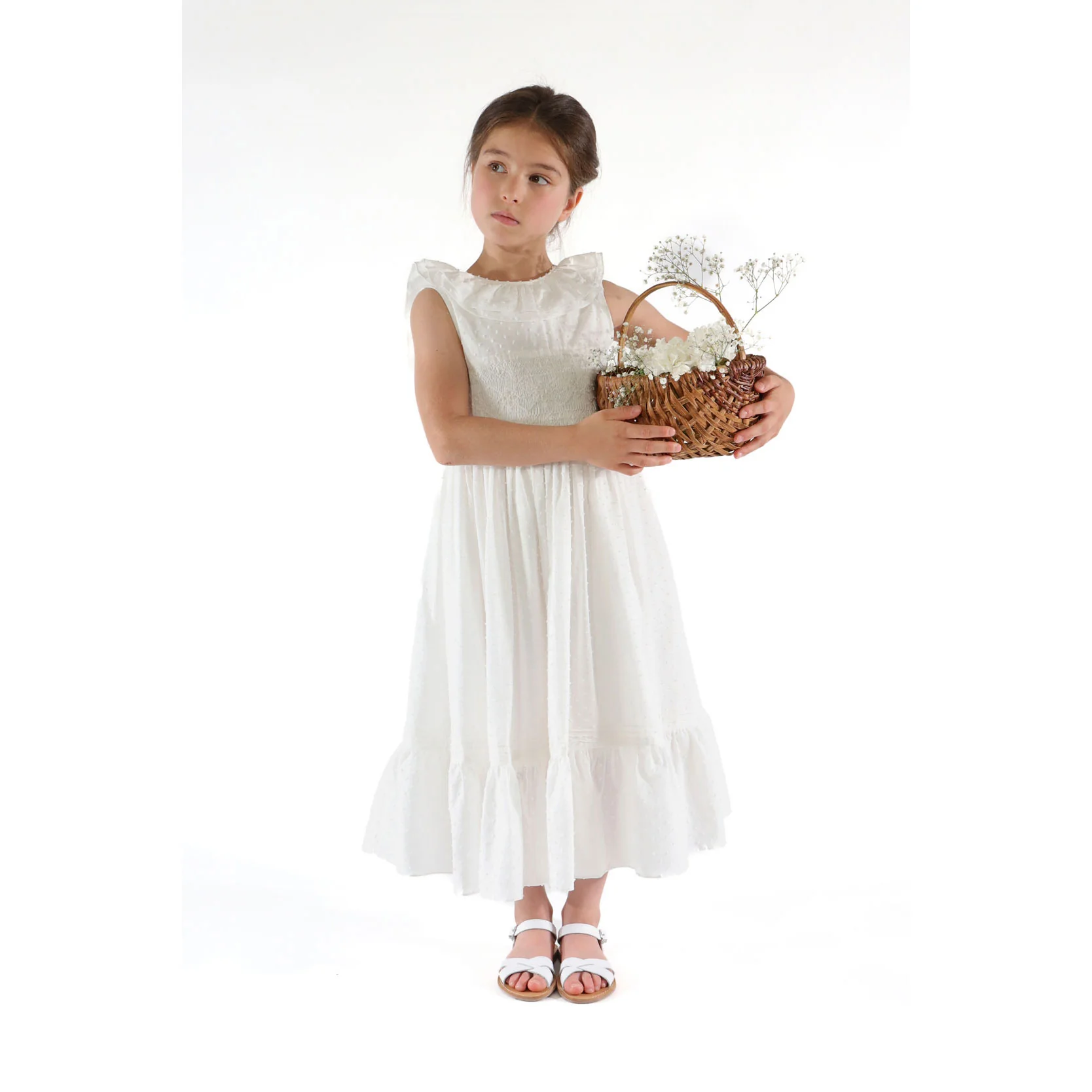 Kidiwi Off White Plumetis Melanie Smocked Dress - Image 2