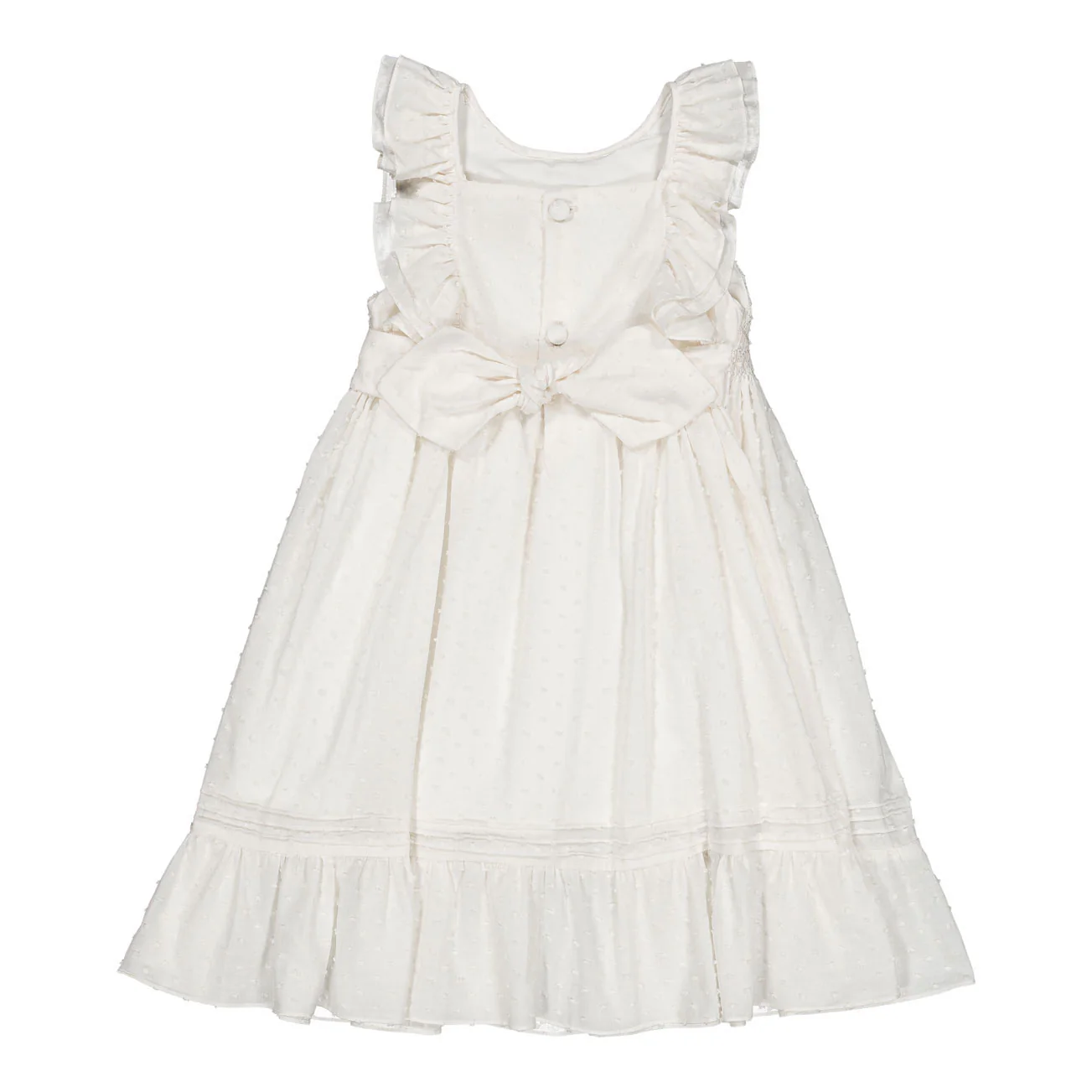 Kidiwi Off White Plumetis Melanie Smocked Dress - Image 3