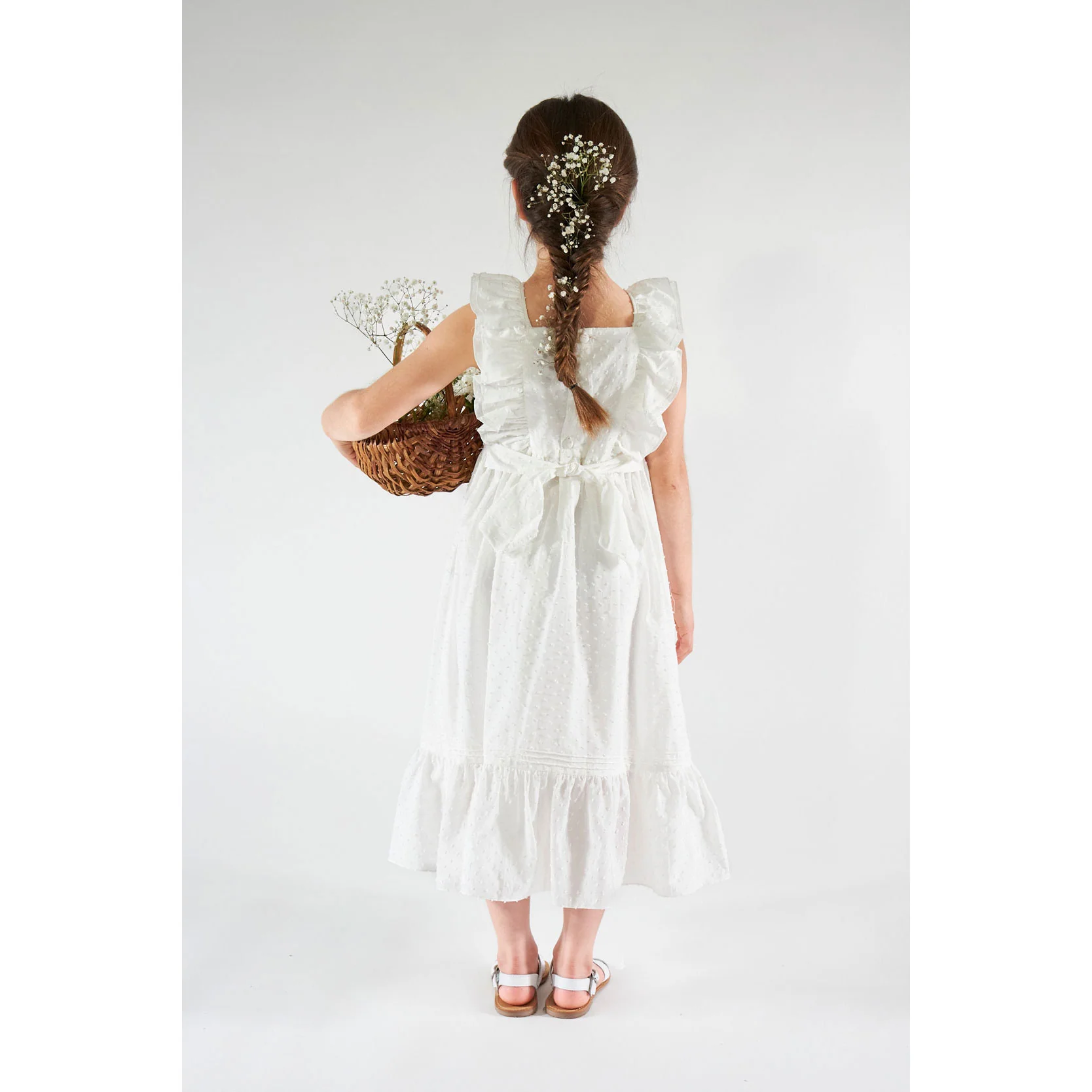 Kidiwi Off White Plumetis Melanie Smocked Dress - Image 4