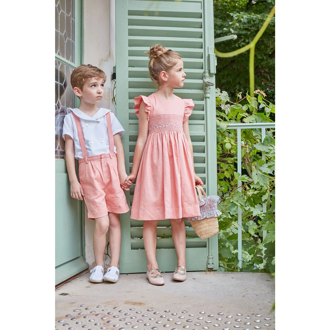 Kidiwi Old Rose Linen Emelyne Dress - Image 6