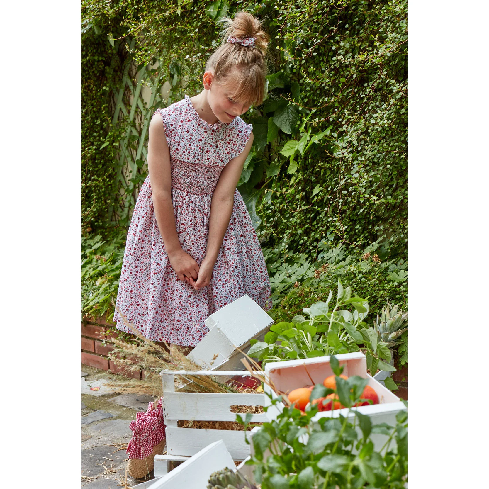 Kidiwi Small Red Flower Print Viola Dress - Image 2