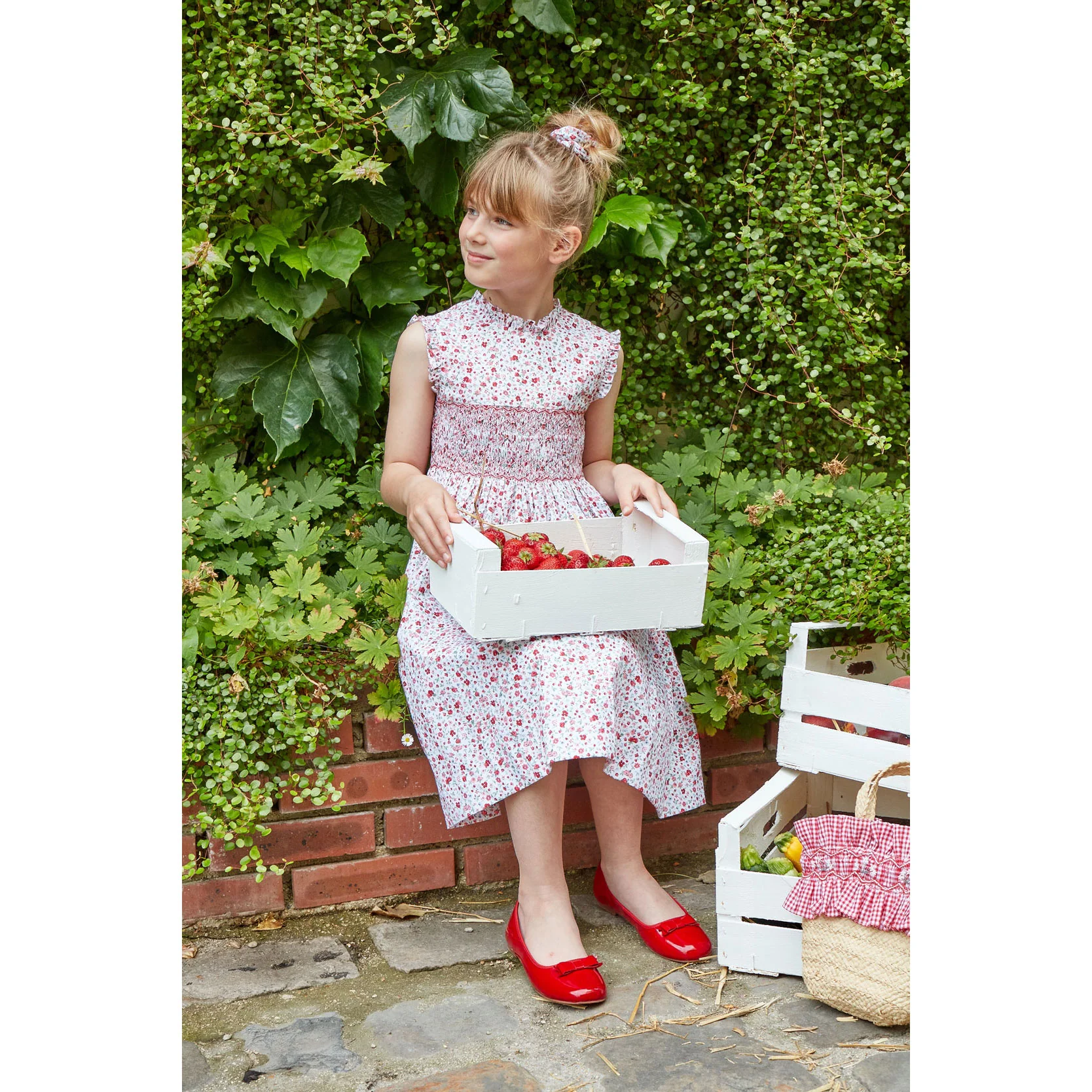 Kidiwi Small Red Flower Print Viola Dress - Image 5