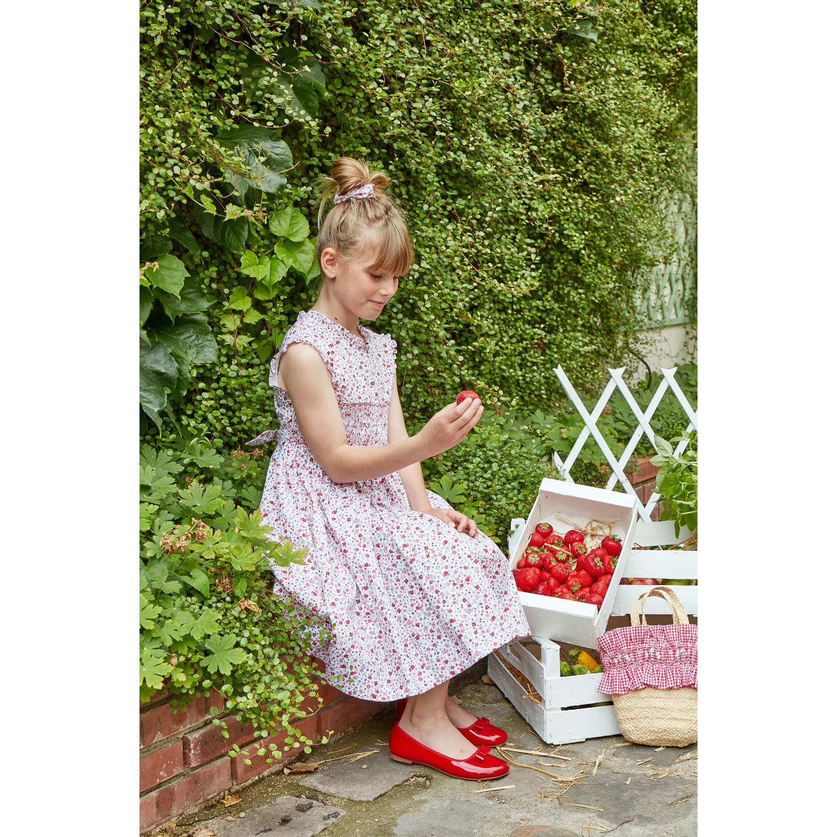 Kidiwi Small Red Flower Print Viola Dress - Image 6