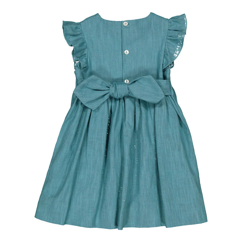 Kidiwi Teal Linen Emelyne Dress - Image 2