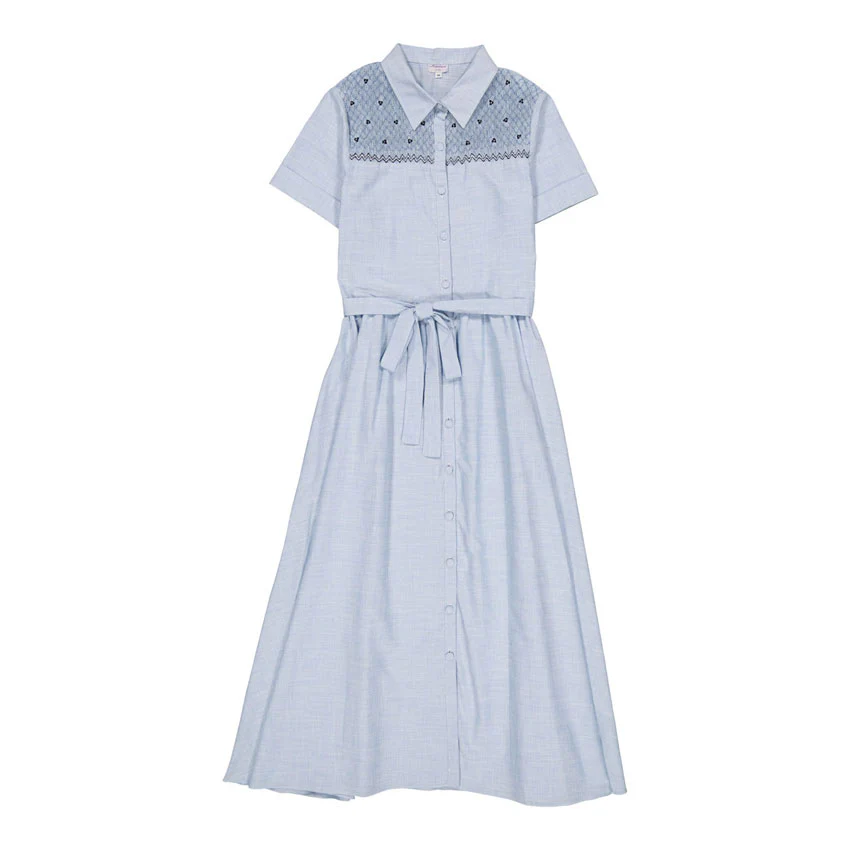 Kidiwi Thin Blue/White Stripes Donna Womans Shirt Dress