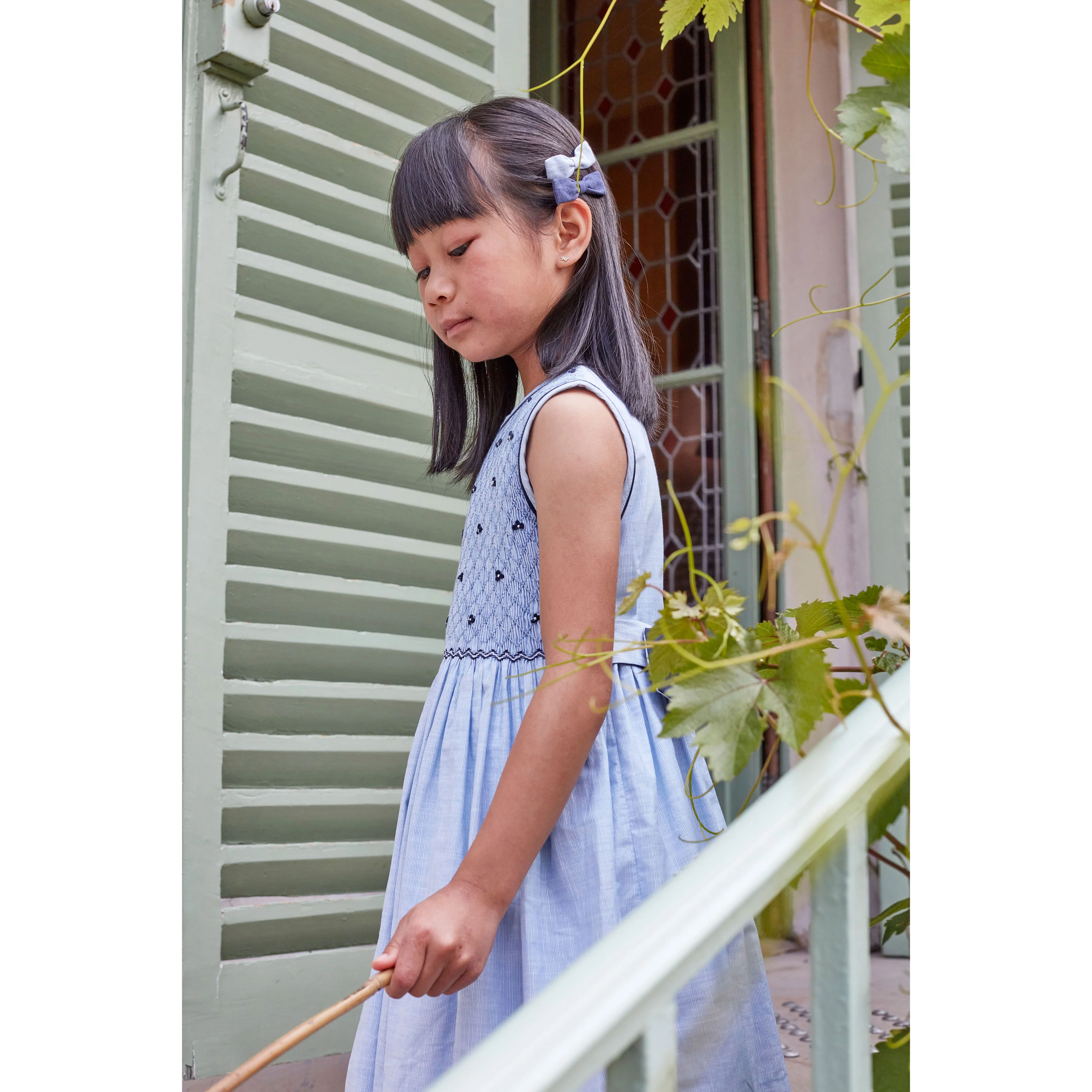 Kidiwi Thin Blue/White Stripes Emma Dress - Image 6