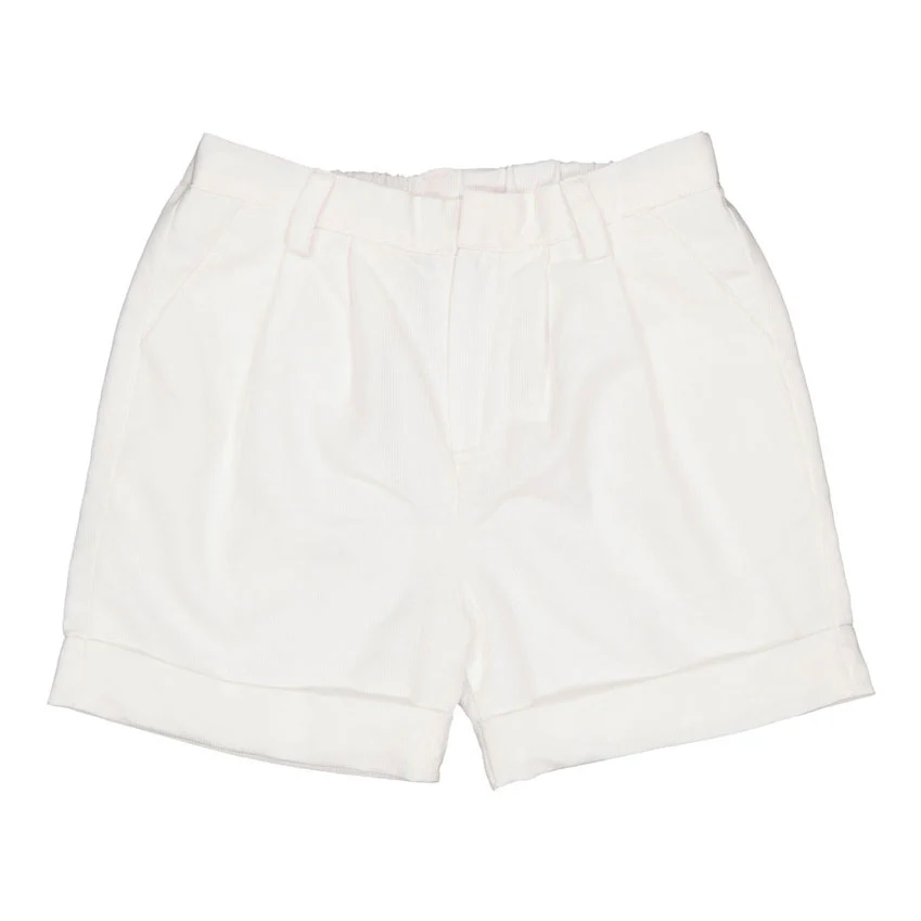Kidiwi White Cotton Pique Adam Shorts