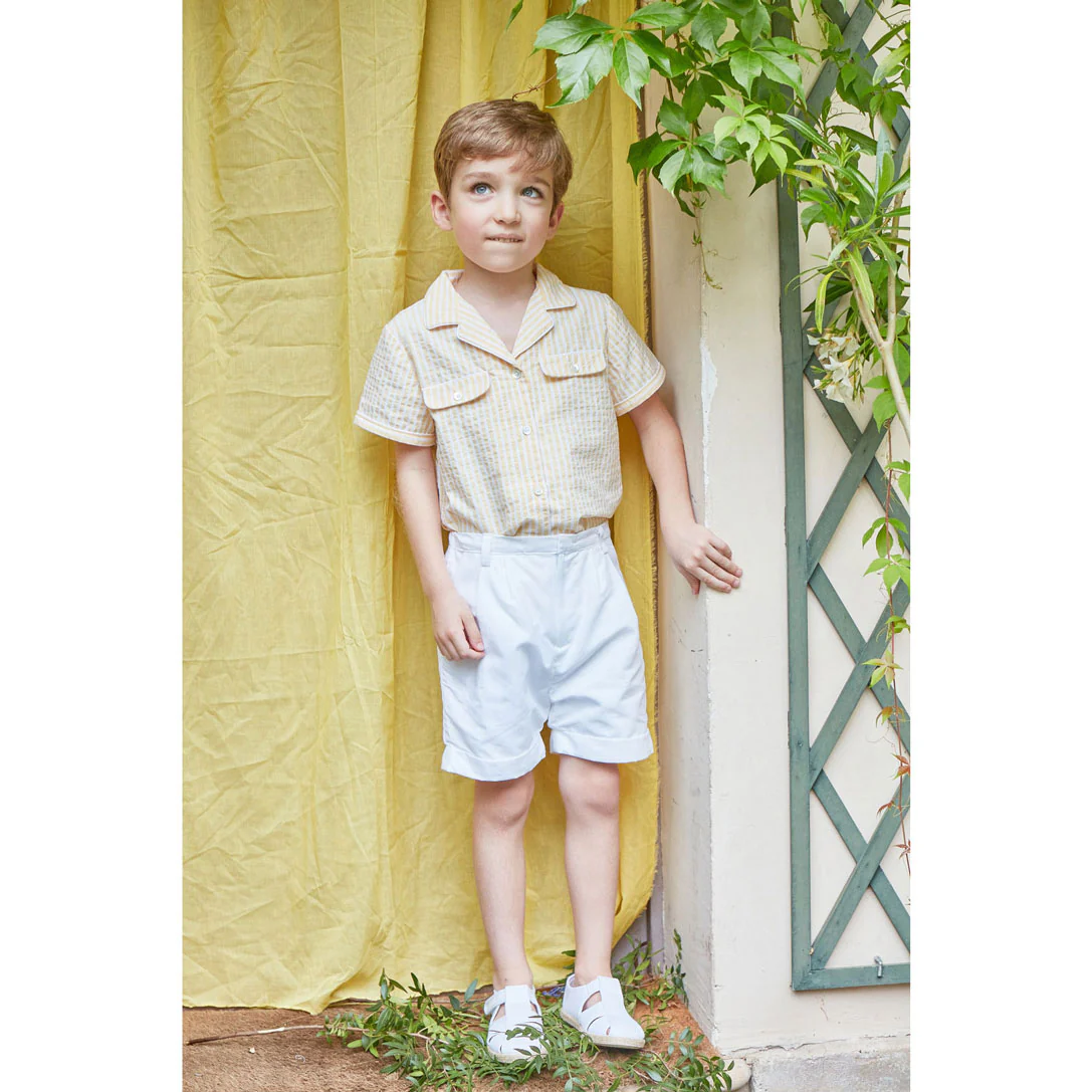 Kidiwi White Cotton Pique Adam Shorts - Image 4