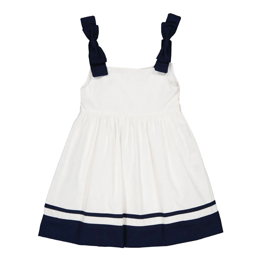 Kidiwi White Cotton Pique Sidonie Pinafore Dress