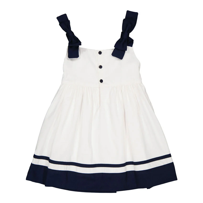Kidiwi White Cotton Pique Sidonie Pinafore Dress - Image 4