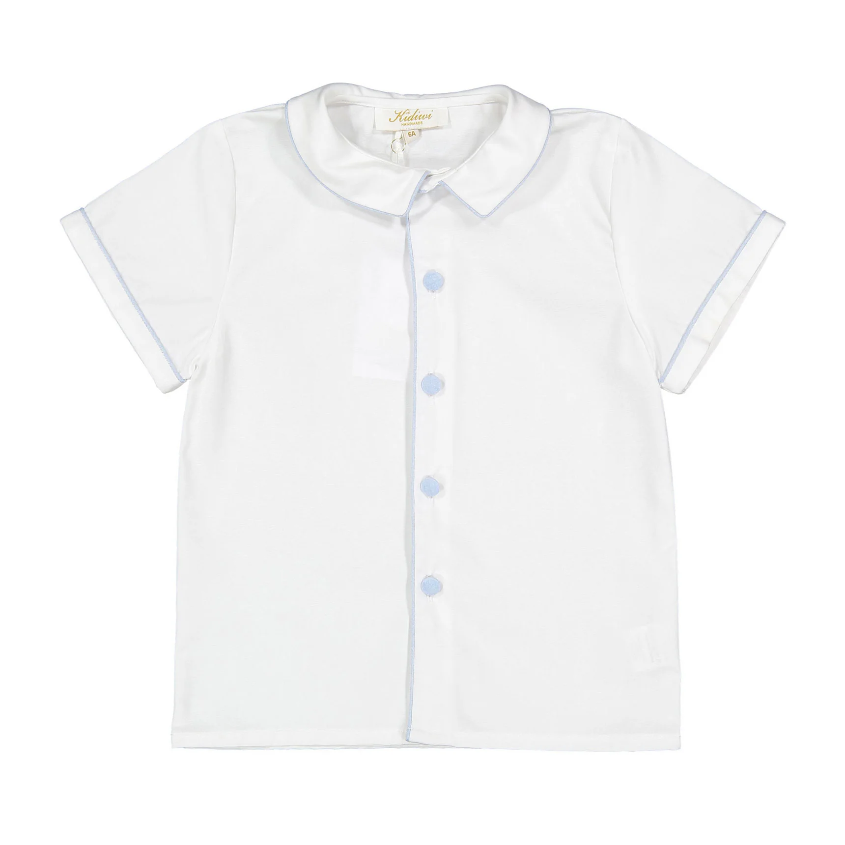 Kidiwi White Poplin Celest Chambray Lucien Shirt