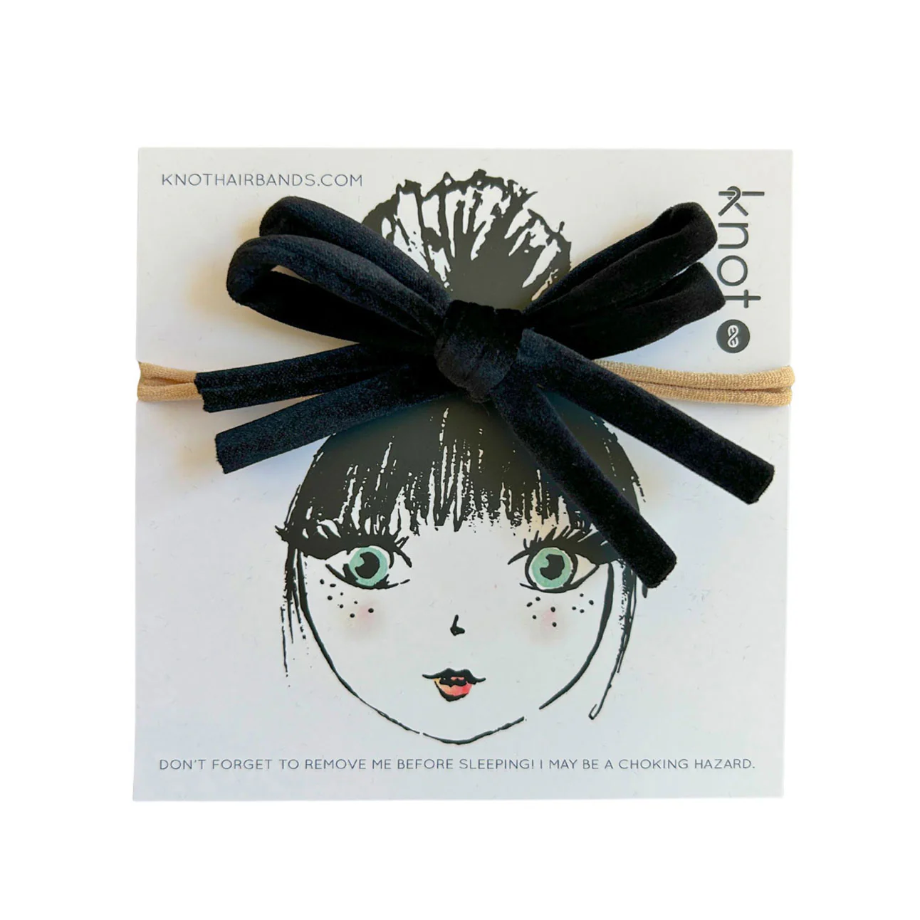 Knot Hairbands  Black Corded Mini Bow Band